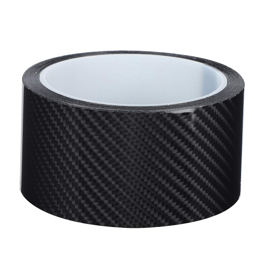 Black Carbon Fiber Tape, Car Door Guard Protective Anti-Scratch Film Sticker Automobile Accessory Universal(5Cm*3M)