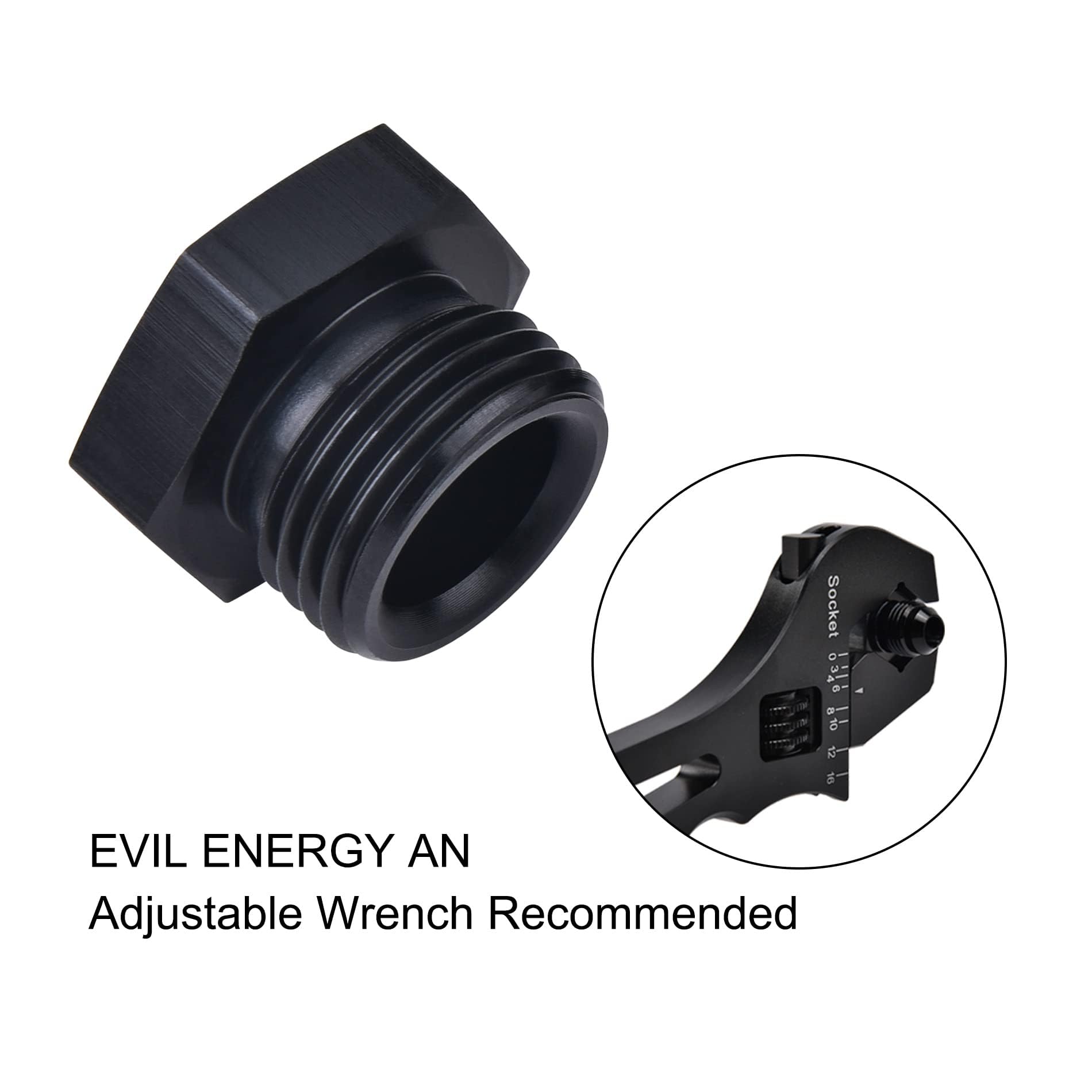 Evil Energy 4An Block Off Cap Orb Plug Fitting Adapter Male Aluminum 2Pcs
