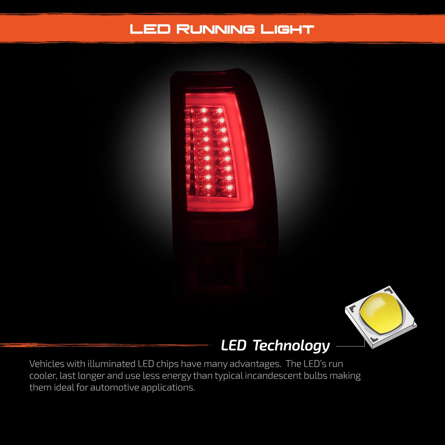 Akkon - For 2003-2006 Silverado / 05-07 Silverado Hybrid Pickup Truck Red Smoke V2 Led Tail Lights Brake Lamps Pair