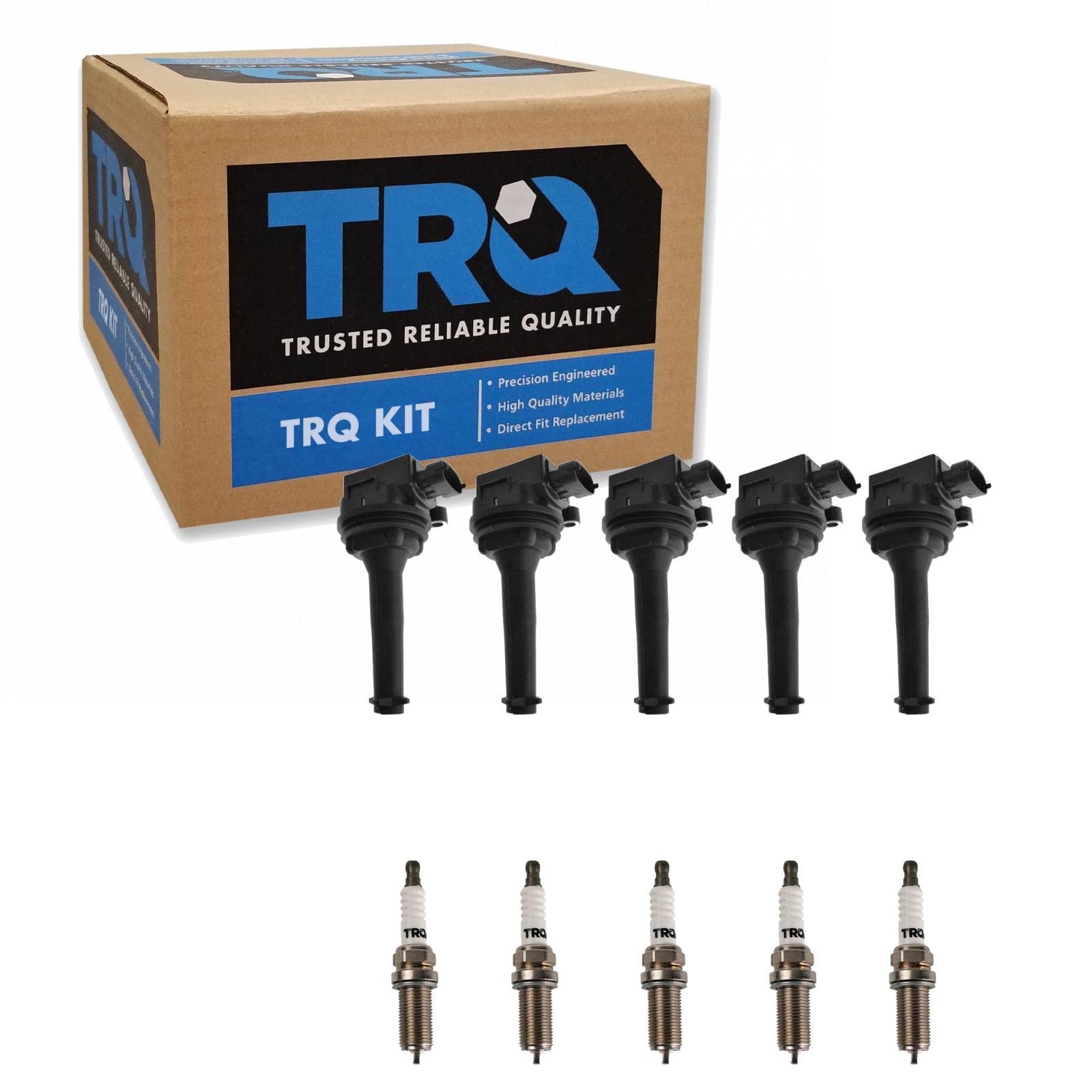 Trq Ignition Kit Ignition Coil Spark Plugs Compatible With 1999-2004 Volvo C70 2001-2005 S60 1999-2000 S70 2004-2006 S80 1999-20