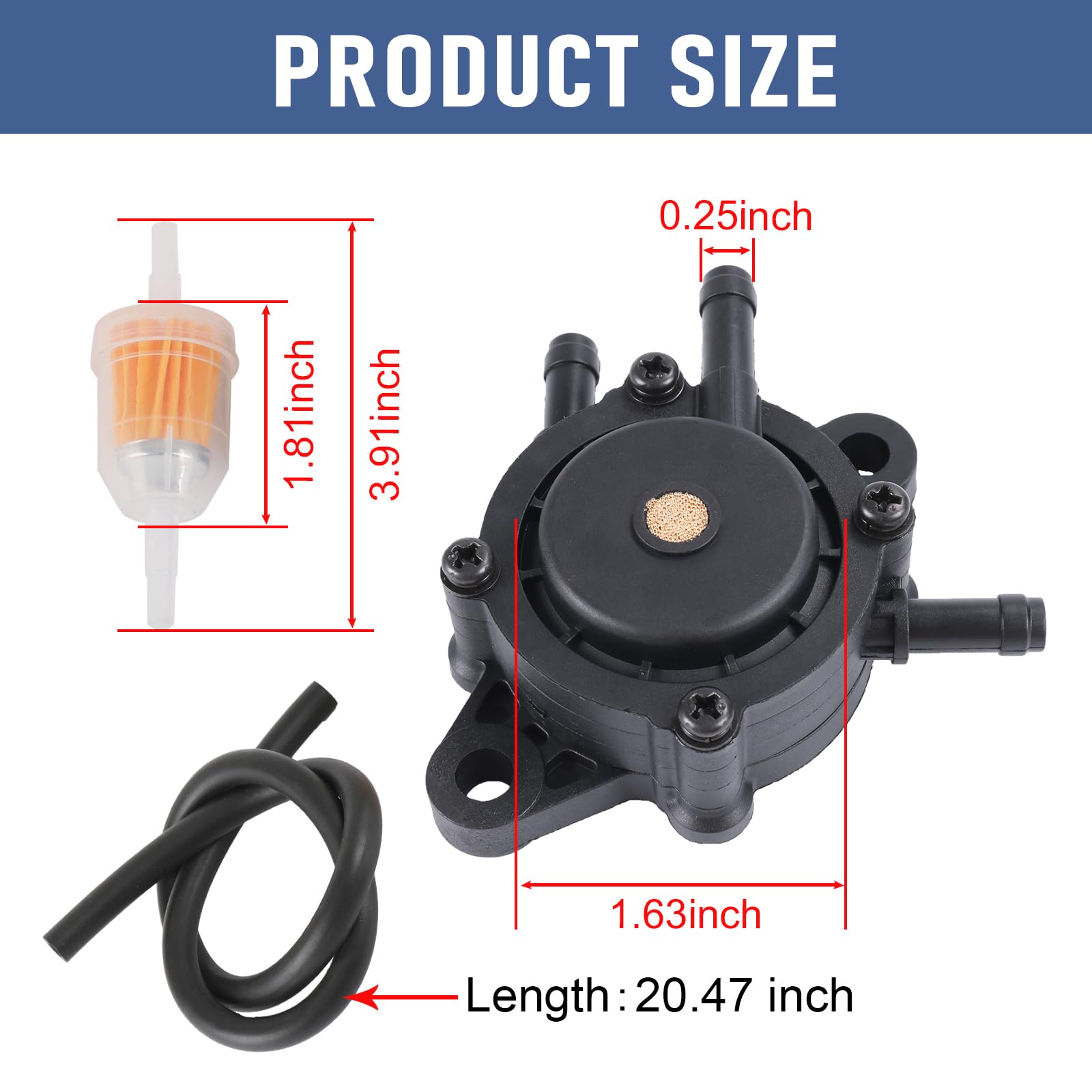 Radhlbniu Fuel Pump Replacement For Bs 491922 808656 Kohler 17Hp-25Hp John Deree Lg808656 M138498 M145667 Honda Yamaha Small Engine Lawn Mower Tractor