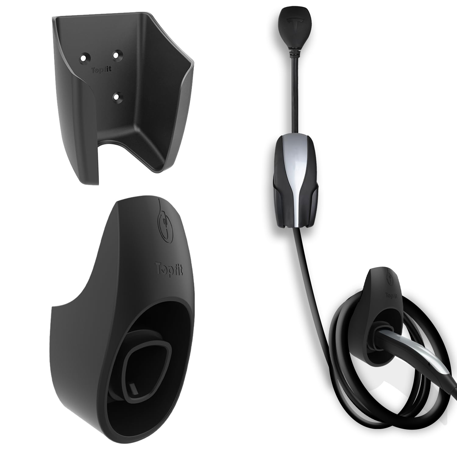 Bmzx Tesla Charger Holder Charging Cable Organizer With Charger Slot For Tesla Motors Wall Mount Connector Bracket Adapter Fit A