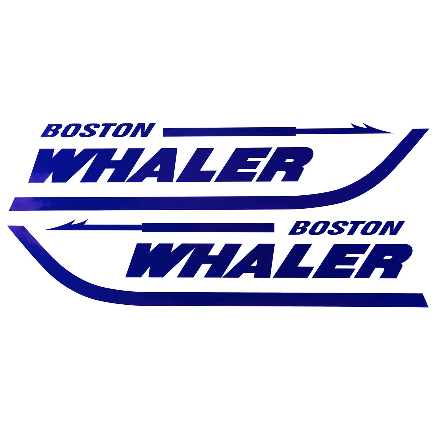 2Pc Boston Whaler Stickers Decal Boat Outboard Motor Fit for Whaler Hull Marine Grade (Blue)