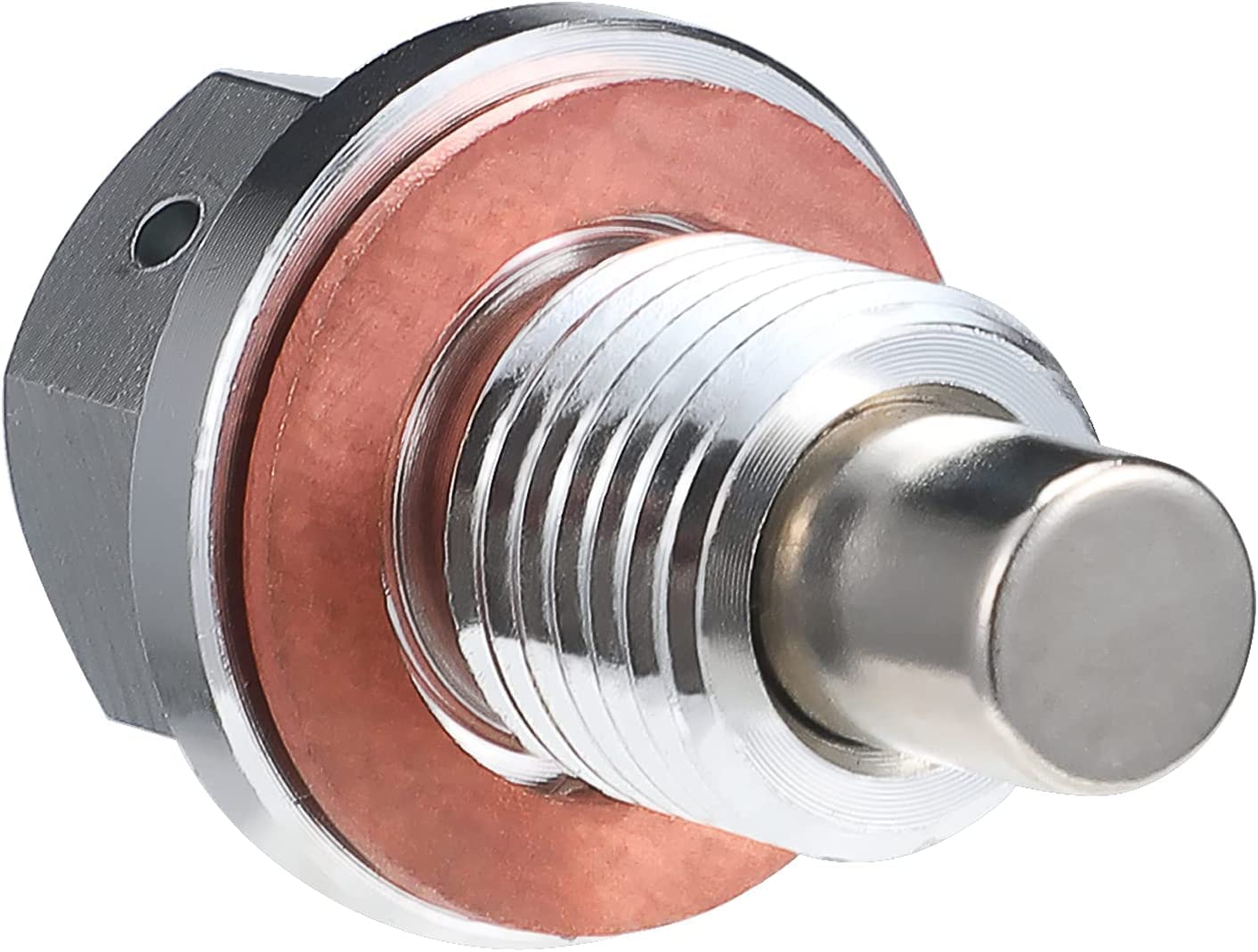 Tyfrozn M14 x 1.5 Magnetic Aluminum Oil Drain Plug Sump Drain Nut Bolt with Copper Gasket Crush Washer Compatible with Most Ford
