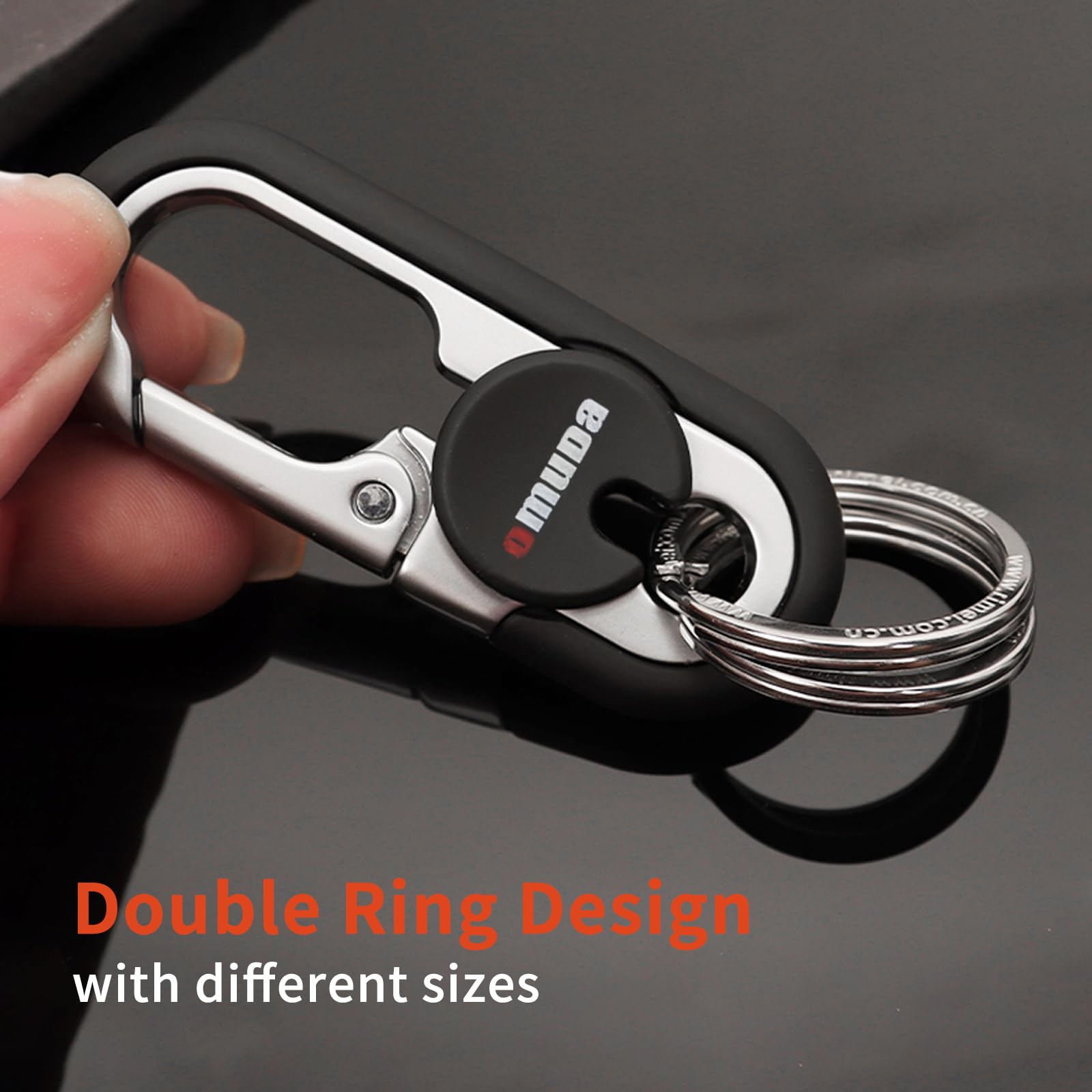 Wapsat Key Chains Men, 2024 Car Key Chain For Men, Anti-Loss Keychain With Double Keyrings, Quick Release Key Chain (1Pc,Orange)