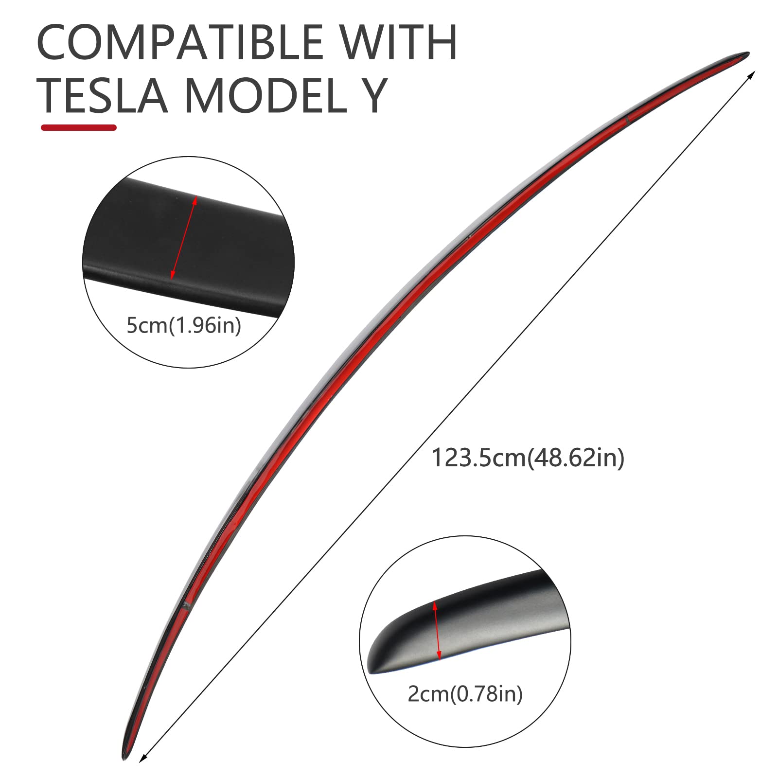 Ractop Compatible With Tesla Model Y Rear Spoiler Wing Replacement For Model Y 2020 2021 2022 2023 2024 Rear Trunk Lip Tail Lid