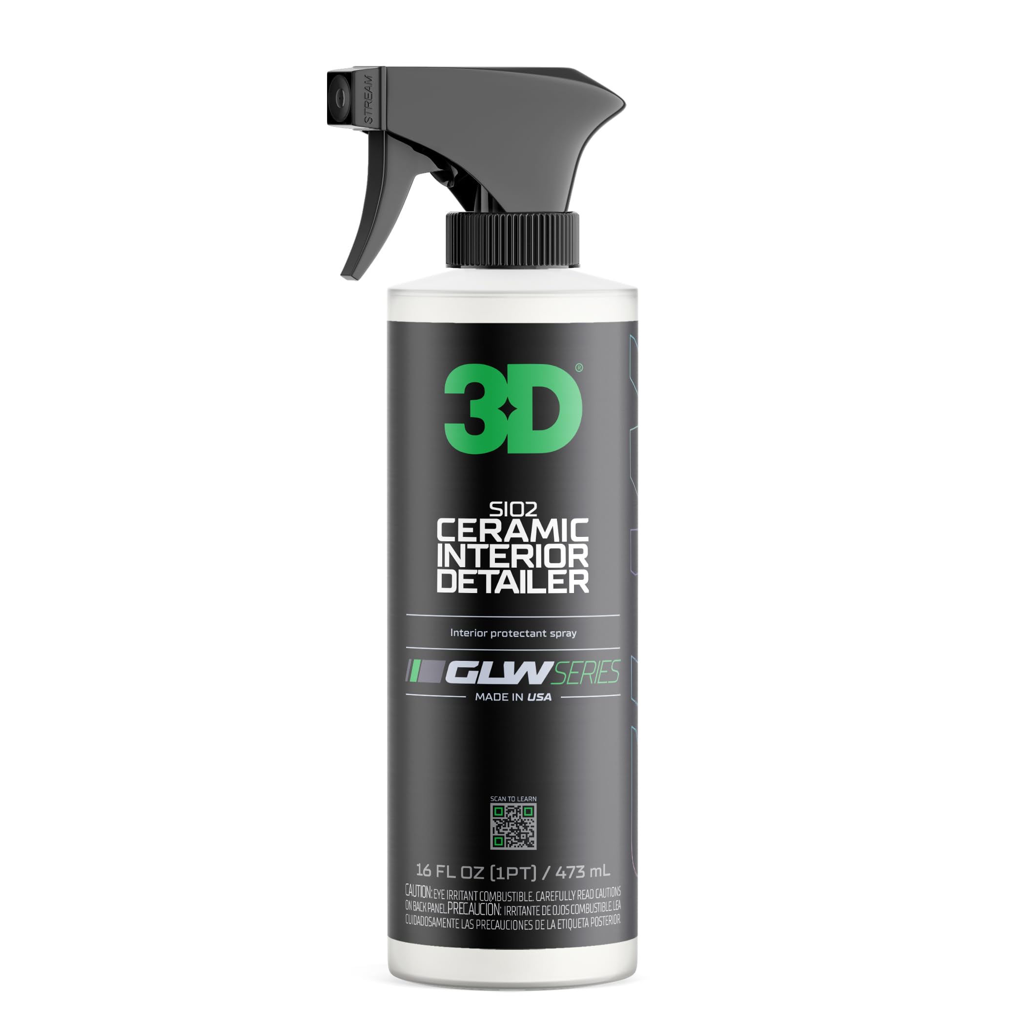 3D SiO2 Interior Detailer, GLW Series | Ultimate Deep Cleaning | Ultra Ceramic Protectant |Safe on Leather, Vinyl, Plastic & Mor