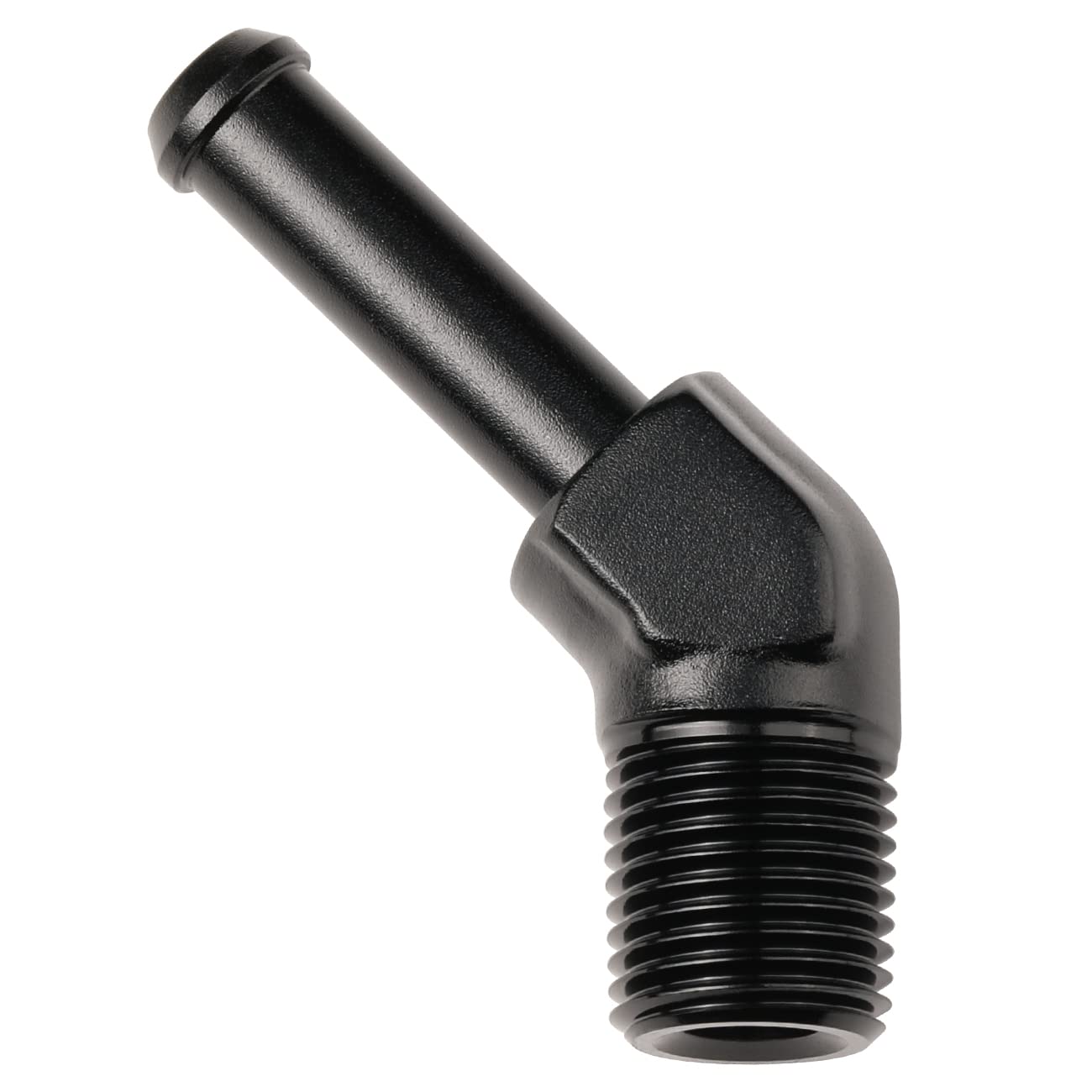 Podavelle 1/8 NPT Male to 1/4'' Hose Barb Fitting Adapter 45 Degree Elbow Aluminum Black