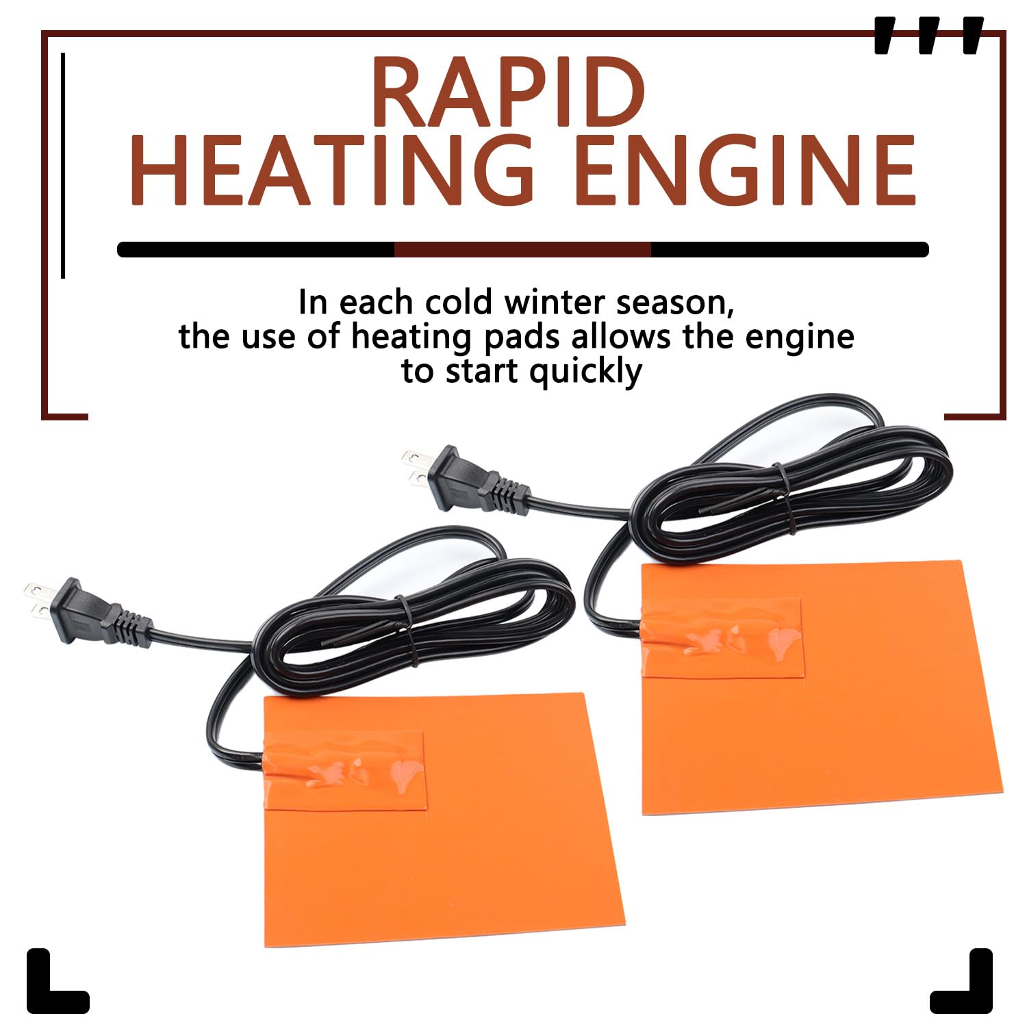 4 X 5In Car Engine Silicone Pad Heater - Self-Adhesive, 2Pcs Oil Pan Heater Pad Car Truck Oil Pan Heater Pad For Metal Surface W