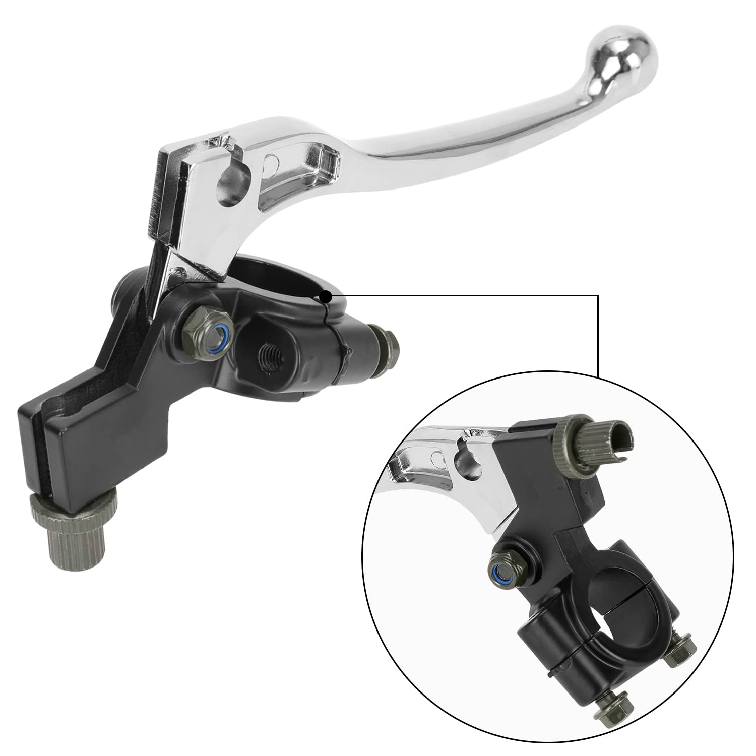 YOXUFA 7/8'' 22mm Left Brake Clutch Handle Lever 155cm Cable with Brake Pads for Coleman CT100U CC100X 98cc 3HP Baja Doodle Bug