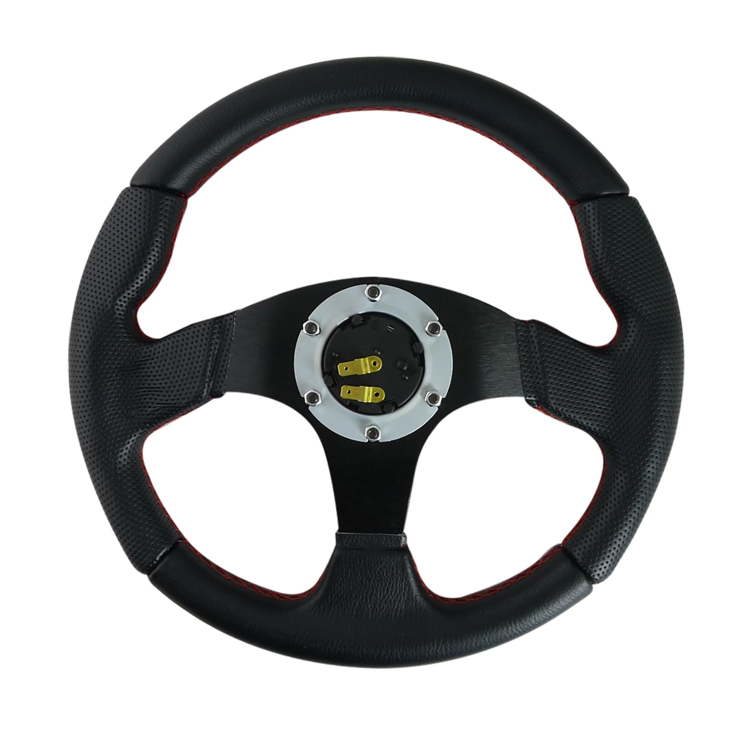 Spec-D Tuning Universal 320Mm Racing Steering Wheel JDM Black Leather