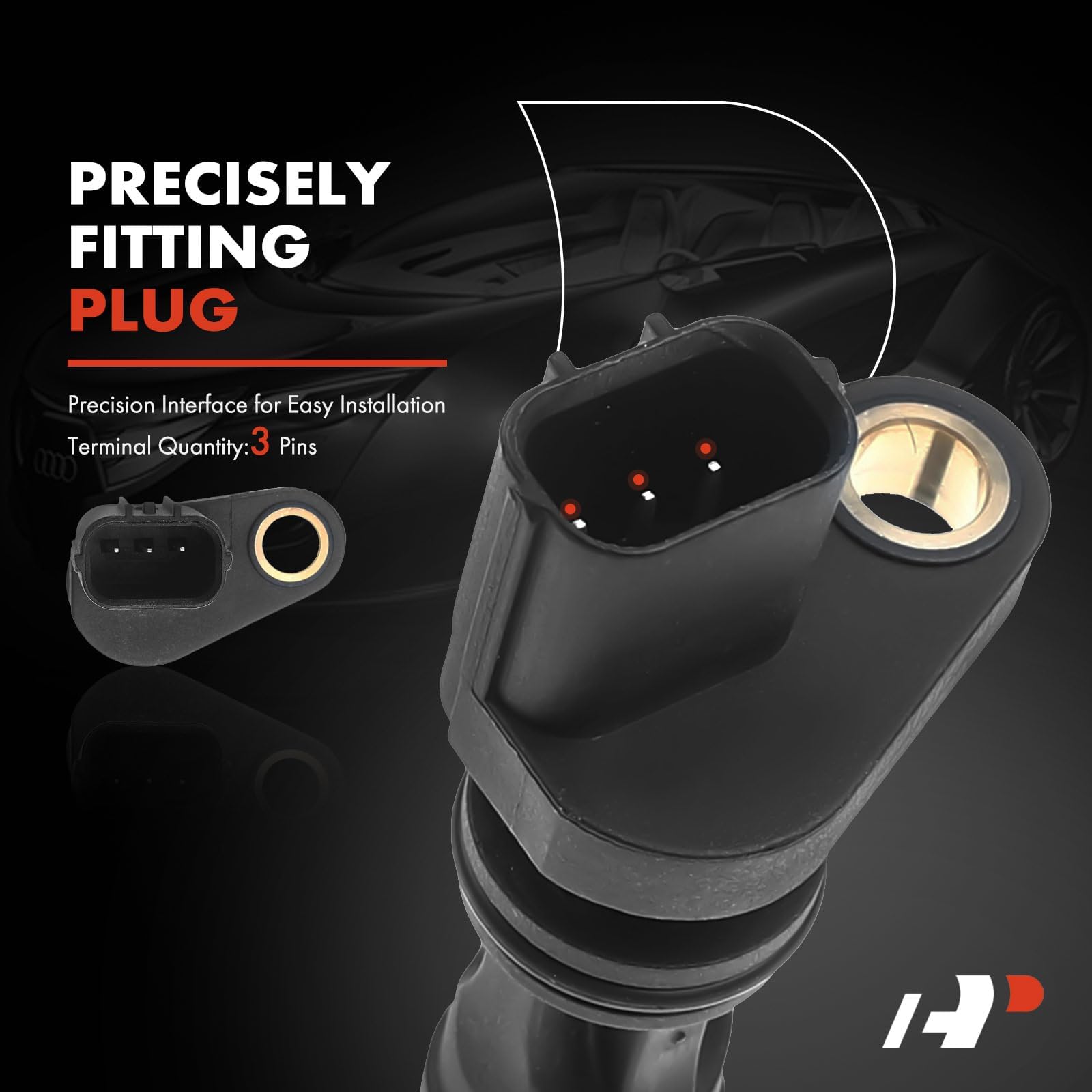 A-Premium Engine Crankshaft Position Sensor Compatible with Honda Civic 2002-2011, CR-V 2002-2009 & Acura CSX 2007-2011, RSX 2002-2006, Front, 1.3L 2.0L 2.4L, Replace# 37500-PNA-003