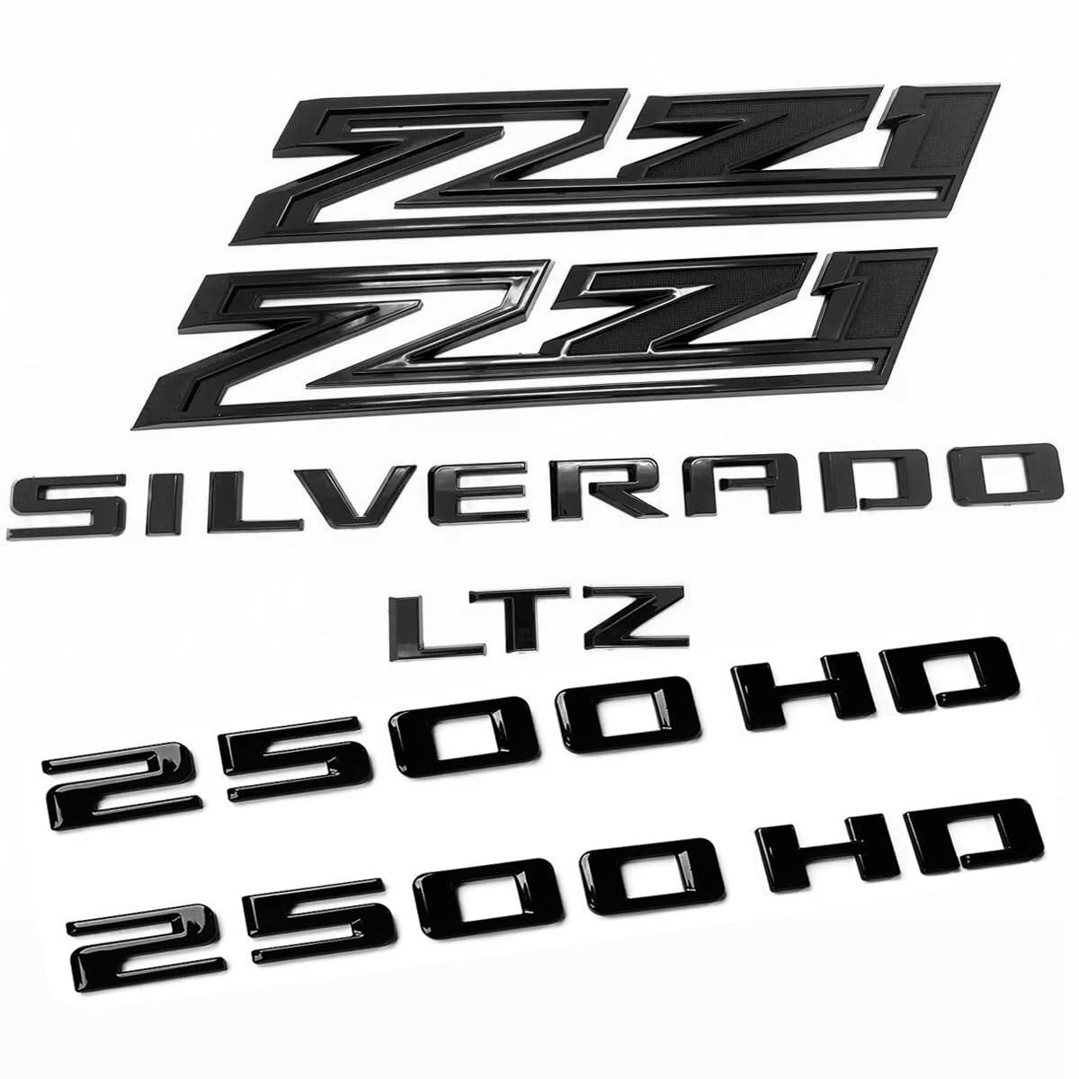 Set of 6pack OEM Silverado Plus Z71 LTZ Two 2500HD Emblem 3D Badges Compatible with for Silverado 2500HD 2019-2025 Parts 8653978