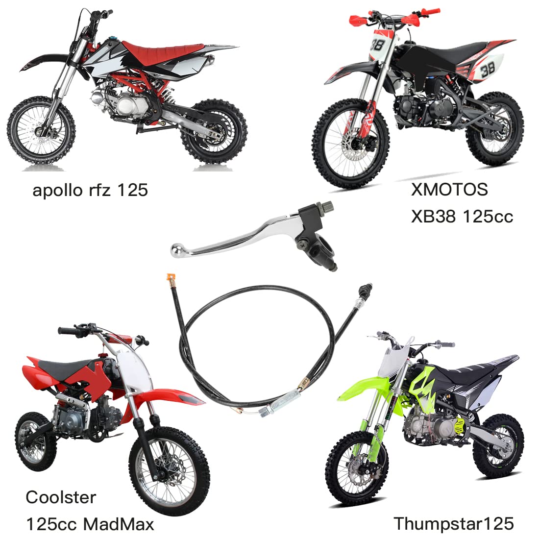 Yoxufa 7/8 Handlebar Left Clutch Lever And Cable Replacement For 50Cc 70Cc 90Cc 110Cc 125Cc 250Cc Ssr Rfz Tao Tao Db17 Db27 Cool