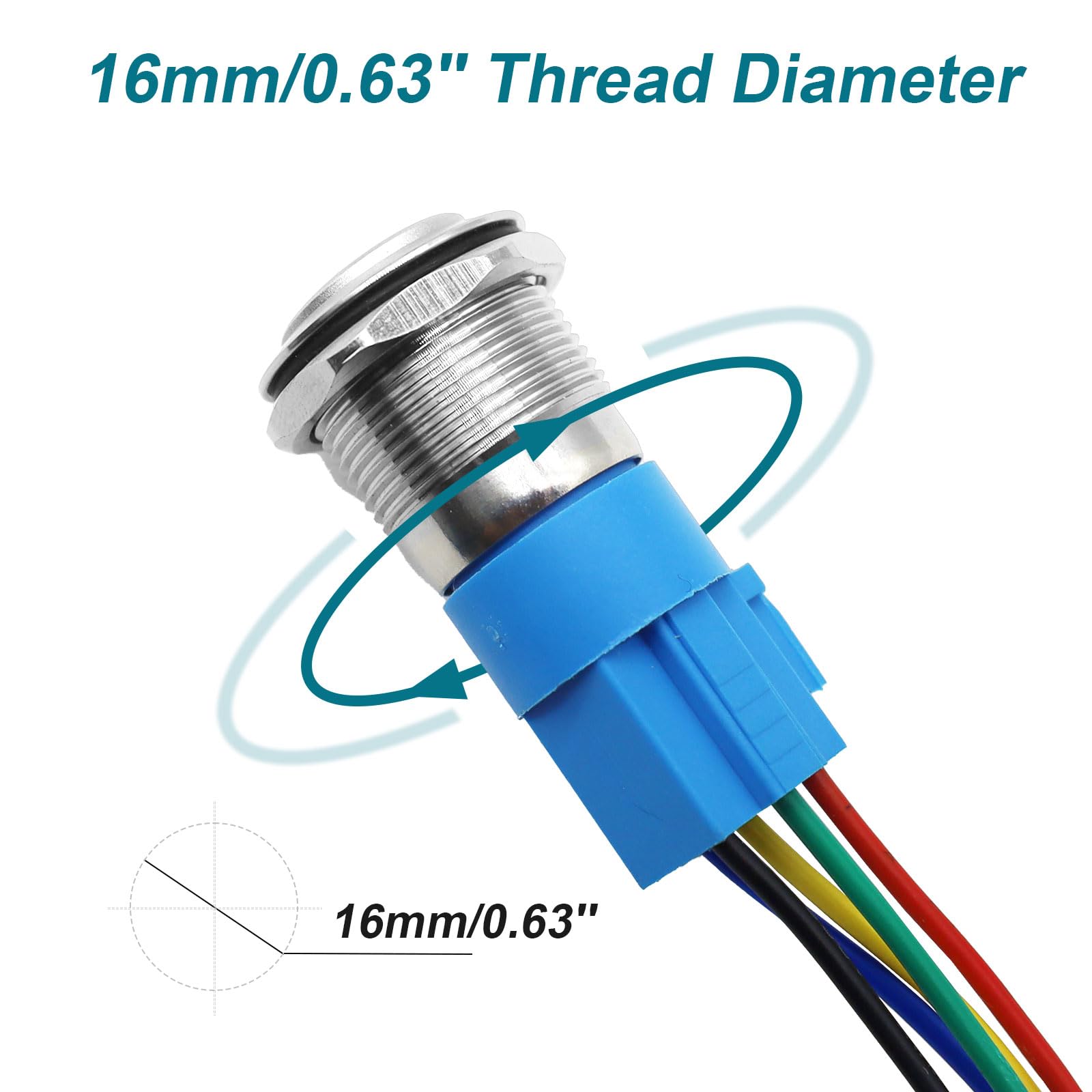 GEPHYNM 2PCS Horn Button, Momentary Push Button Switch, Horn Switch for Car Modification, Push Button Switch a Tail Plug Harness