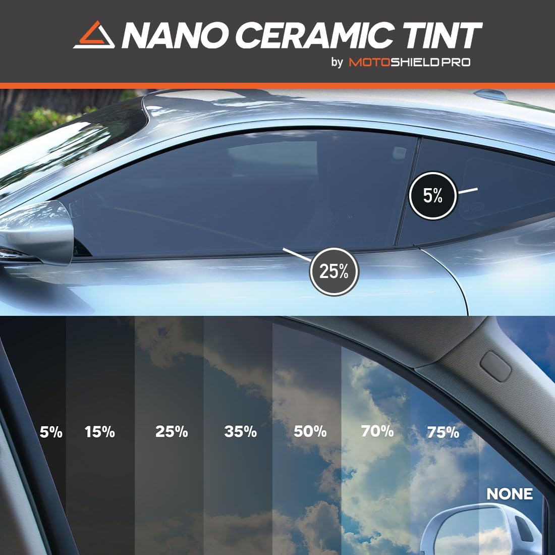 Diy-Motoshield Pro Premium Nano Ceramic Tint (70% Vlt) 36” In X 5’ Ft Roll | Professional Window Film For Auto, Reduce Infrared Heat & Block Uv By 99%