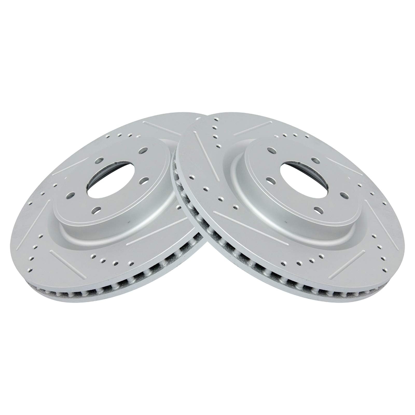 Trq Front Performance Brake Rotor Drilled Slotted Pair Set For 2013 Jx35 / 2015-2018 Murano / 2013-2018 Pathfinder / 2014-2018 Q