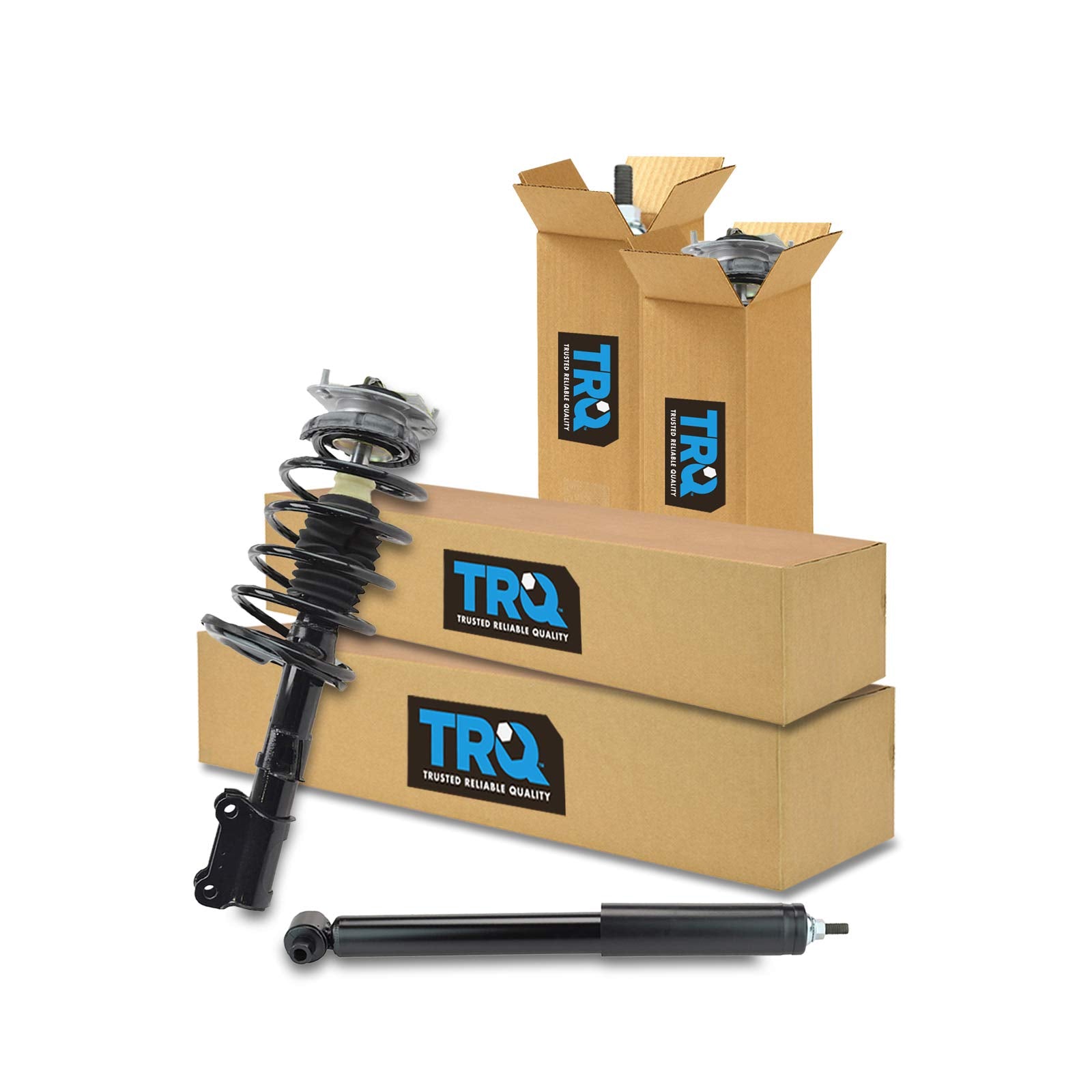 Trq Front And Rear Complete Strut Assembly & Shock Absorber Kit Complete Strut & Coil Spring Assembly Compatible With 2001-2009 