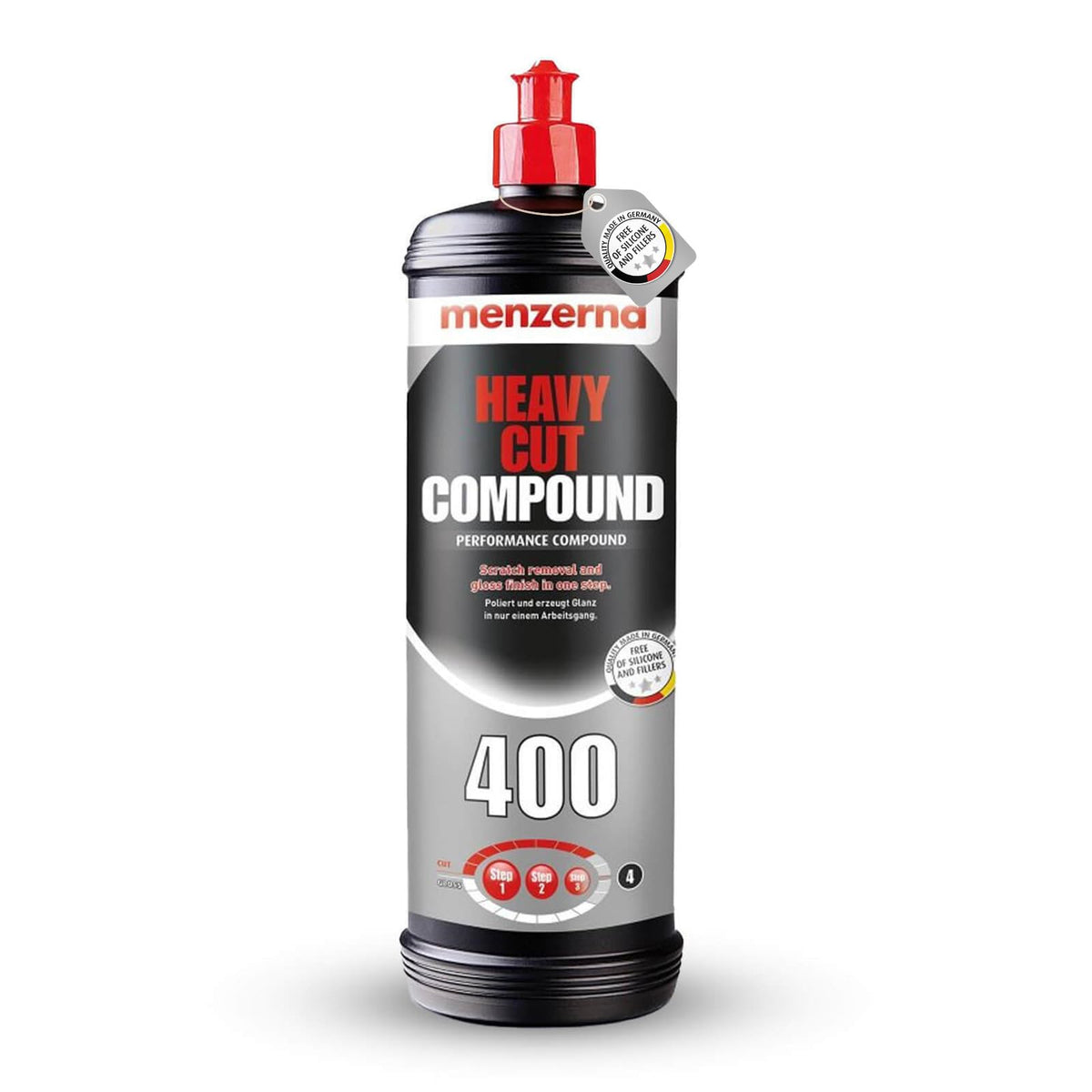 Menzerna Heavy Cut 400 250Ml (8Oz) Formerly Fast Gloss 400 - An Innovative Automotive Polish That Removes Scratches And Creates Gloss In A Single Step (32 Fl Oz)
