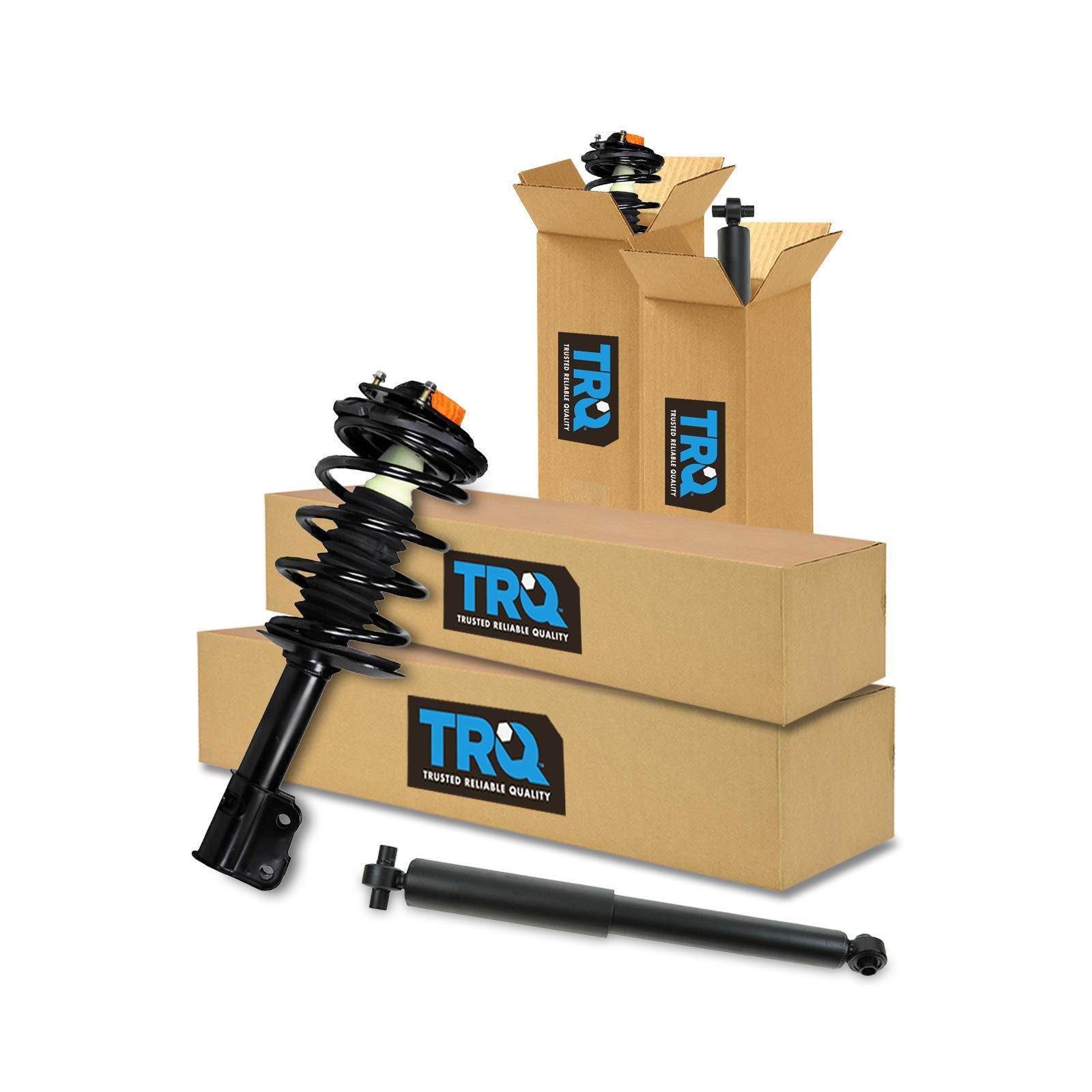 Trq Front And Rear Complete Strut Assembly & Shock Absorber Kit Complete Strut & Coil Spring Assembly Compatible With 2001-2010 