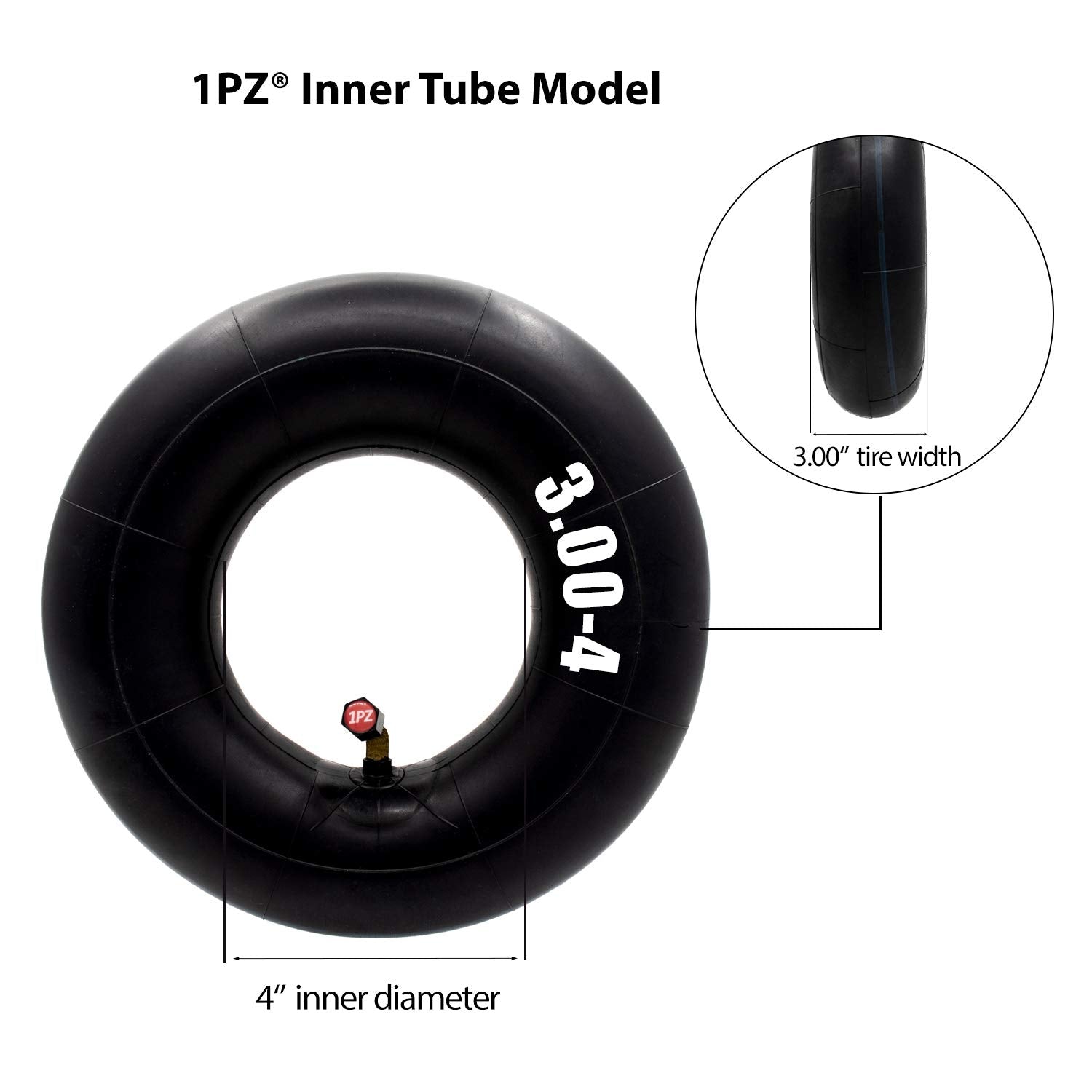 1Pz Re3-34W 3.00-4 (10'X3', 260X85) Tire & Inner Tube With Tr87 Bent Valve Stem For Pocket Rocket E300 E325 Ezip Scooter Mini Chopper Bike Go Kart Bladez Gas Electric Mobility