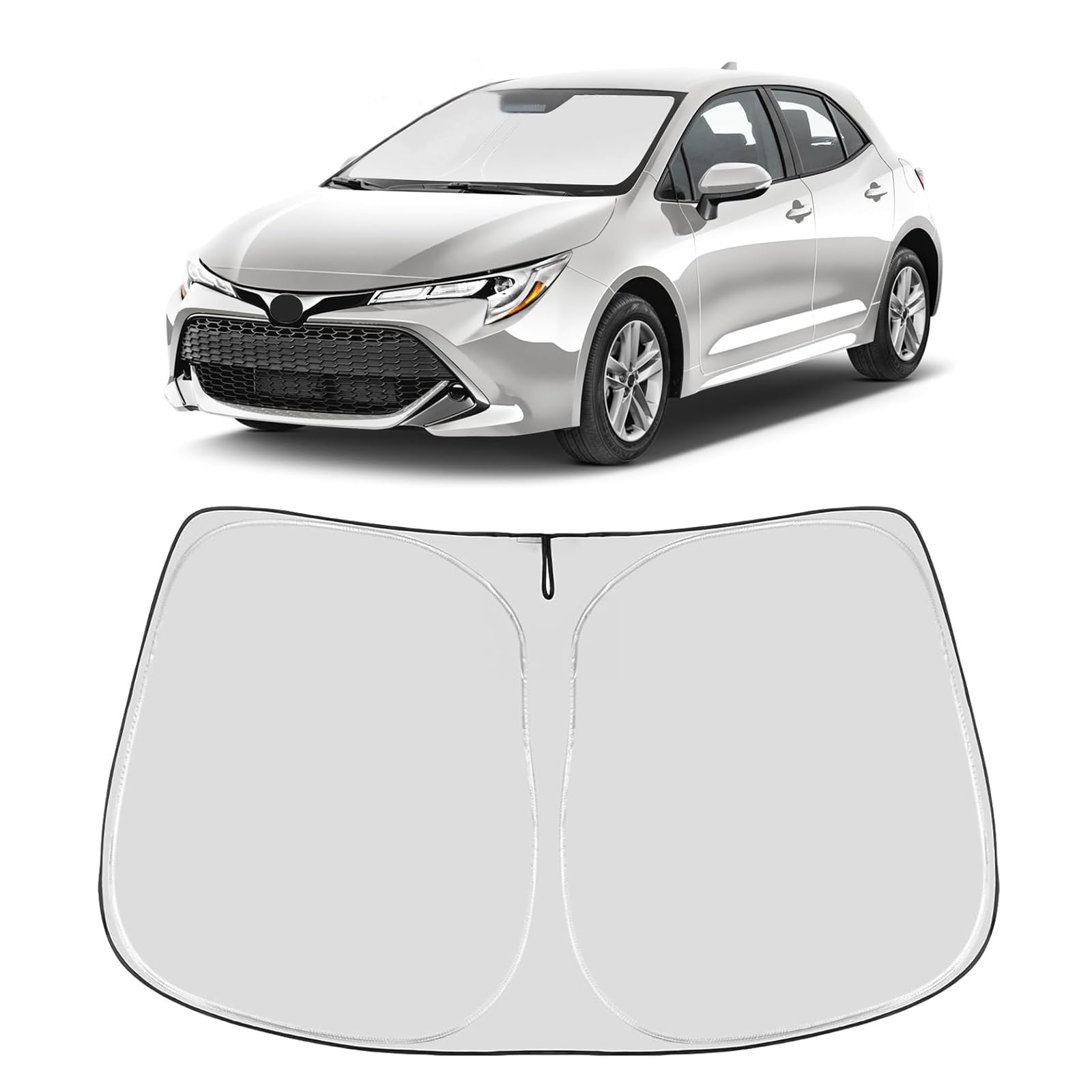 Proadsy 2025 Upgrade Front Windshield Sunshade Foldable Sun Shade Protector Custom Fit 2019-2024 2025 Toyota Corolla Se Xse L Le Xle Hybrid Sedan Accessories