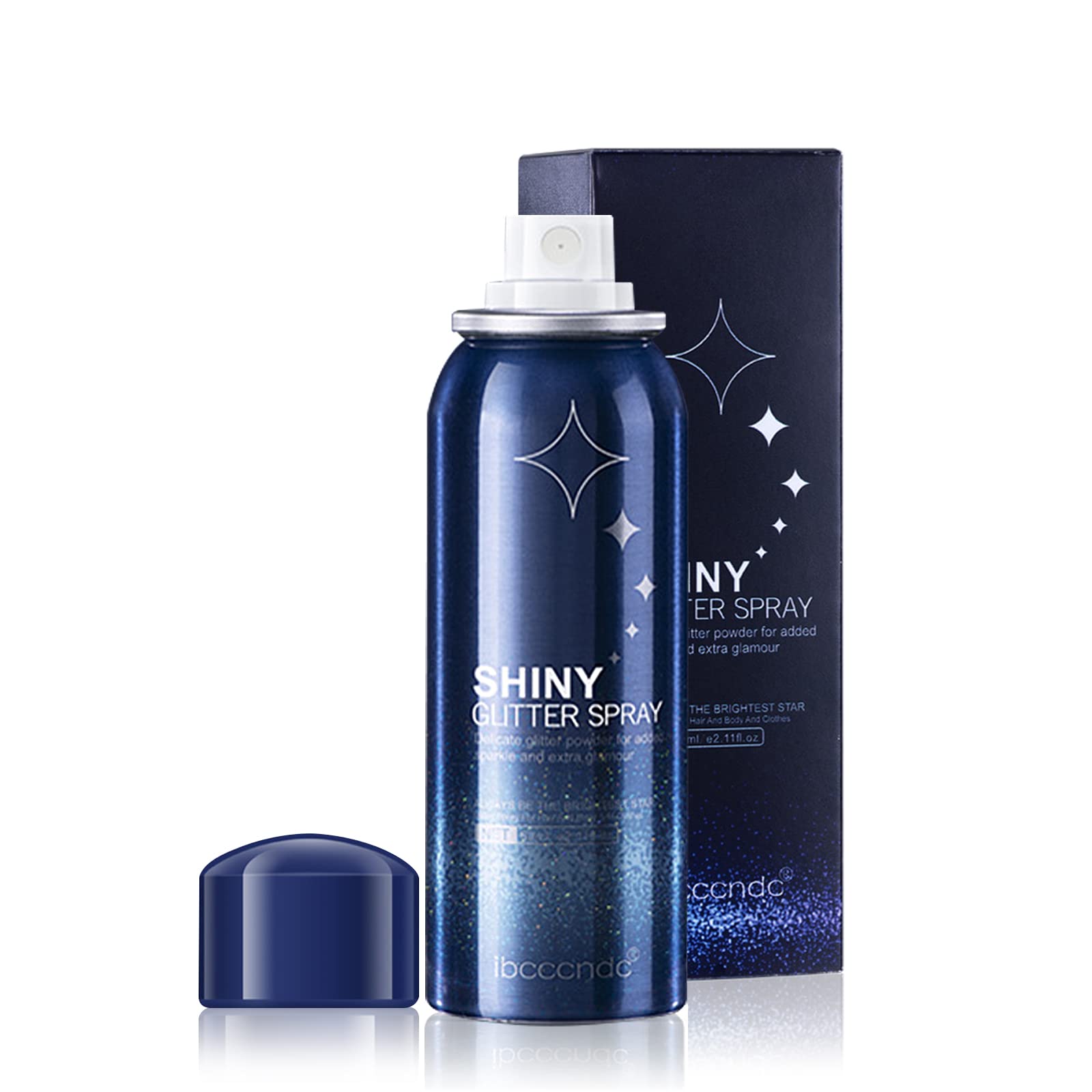 MEICOLY Body Glitter Spray Silver Glitter Hairspray for Music Festival Rave 2.1Oz Shimmer Waterproof Quick-Drying Sparkle Glitter Spray for Hair and Body Clothing Nightclub Shiny Glitter Prom Party-New