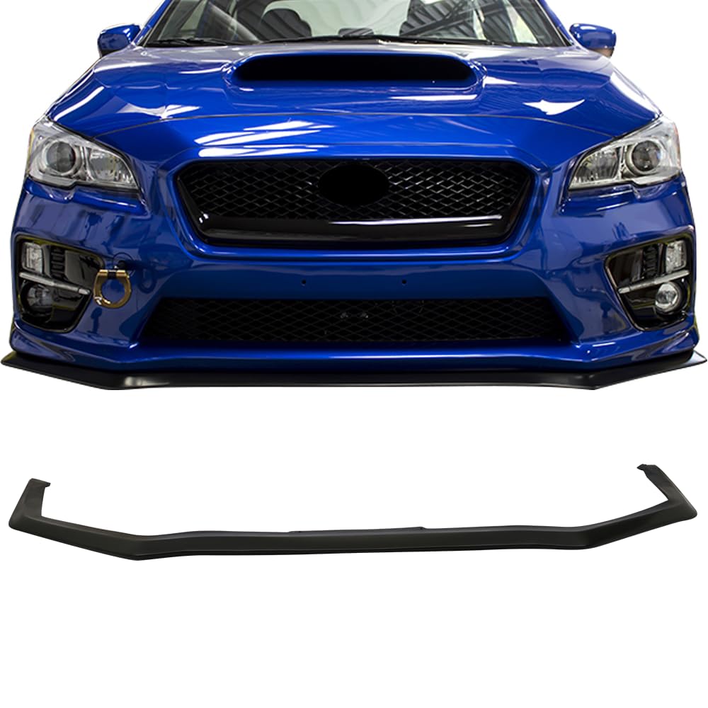 Front Bumper Lip Compatible with 2015-2017 Subaru WRX STI, HD Style Black PU Front Lip Finisher Under Chin Spoiler Add On by IKON MOTORSPORTS 2016