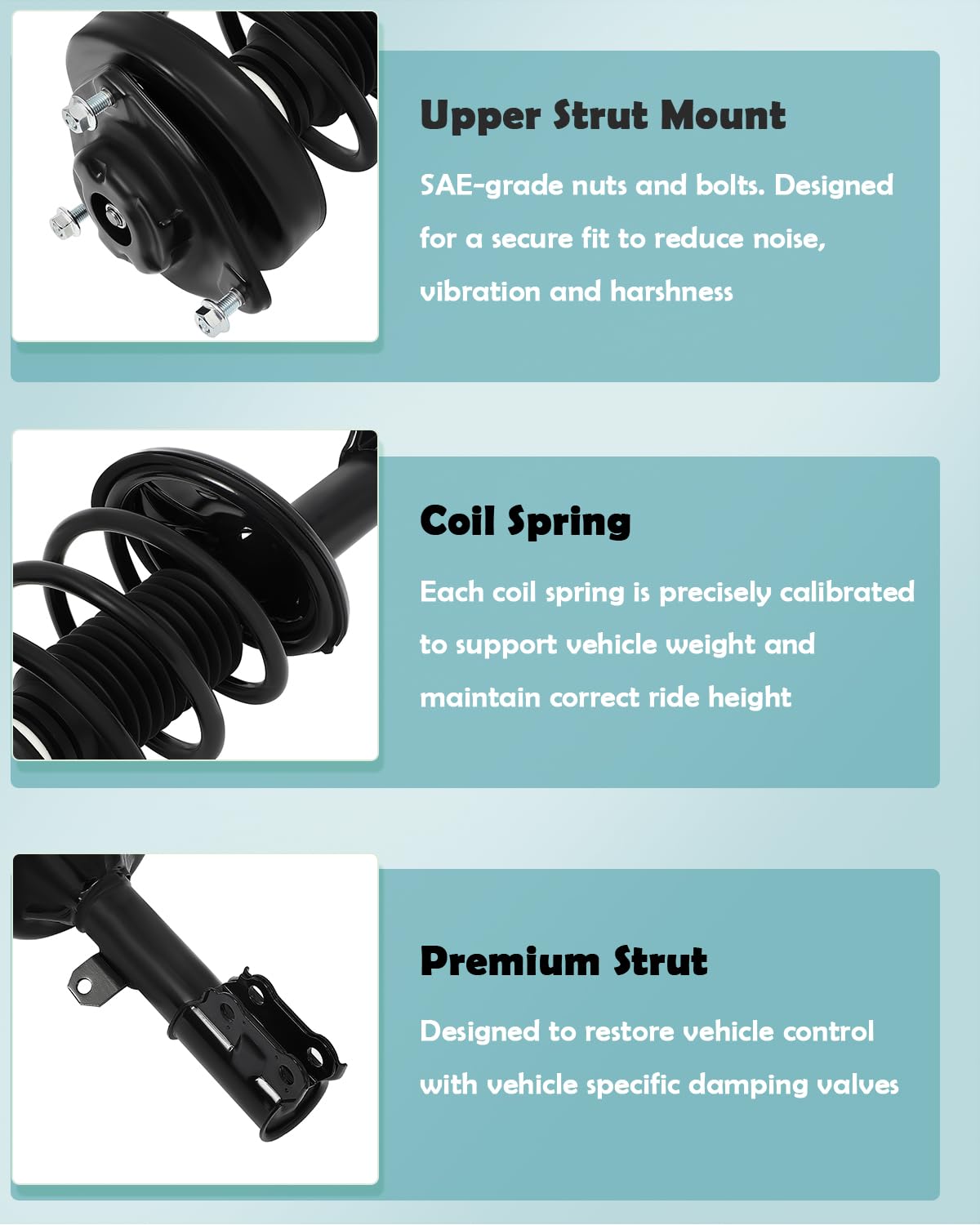 Scitoo Front Complete Strut Shock Coil Spring Assembly For 2003-2008 For Hyundai Tiburon