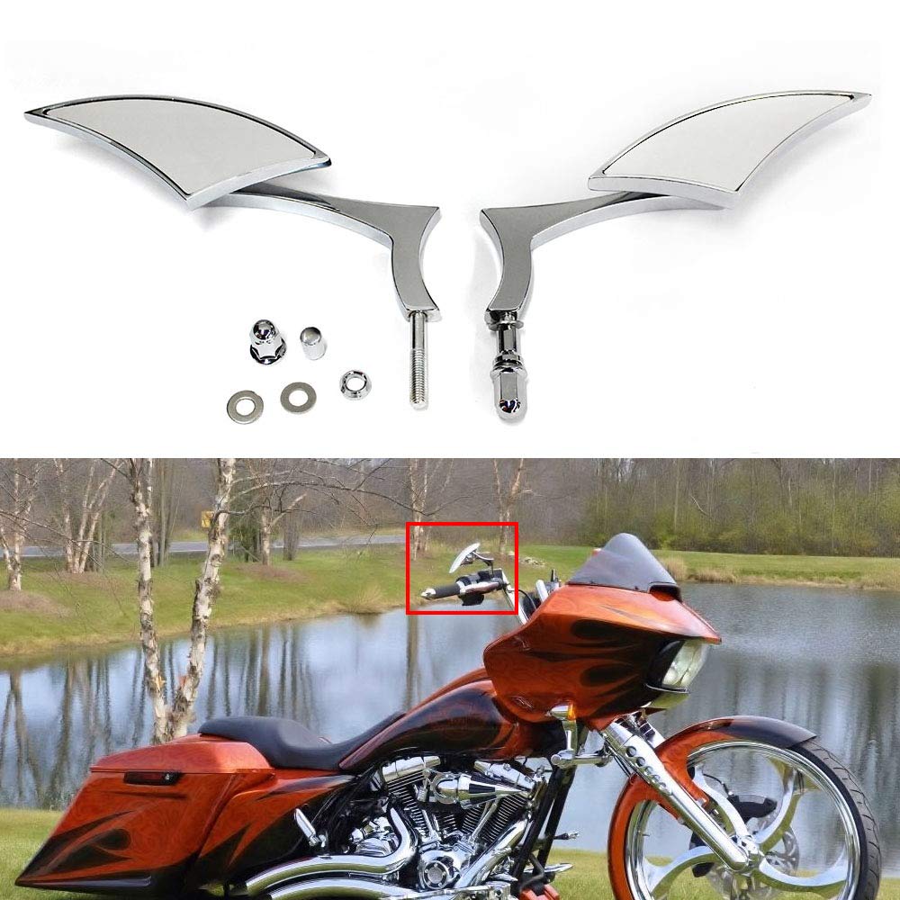 Pair Motorcycle Chrome Side Mirrors For Sportster Xl 883 1200 Road King V-Rod Street Glide Electra Glide Dyna Softail 1982-2018