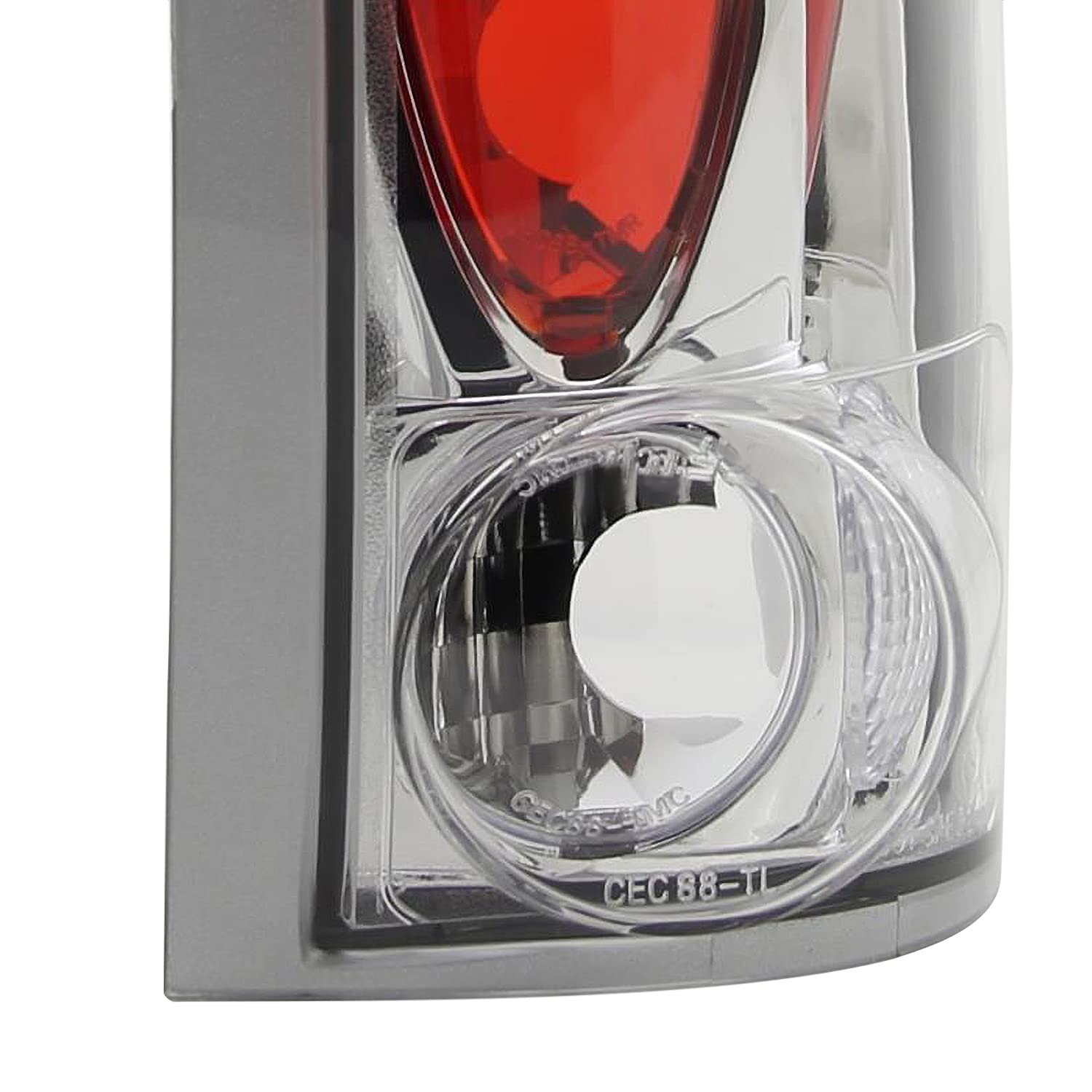 SPEC-D TUNING Chrome Housing Clear Lens Tail Lights Compatible with 1988-1998 Chevy/C/K C10 1500/2500/3500, Silverado/Sierra, Blazer Full Size, Suburban, Yukon, Tahoe, Left + Right Pair Assembly