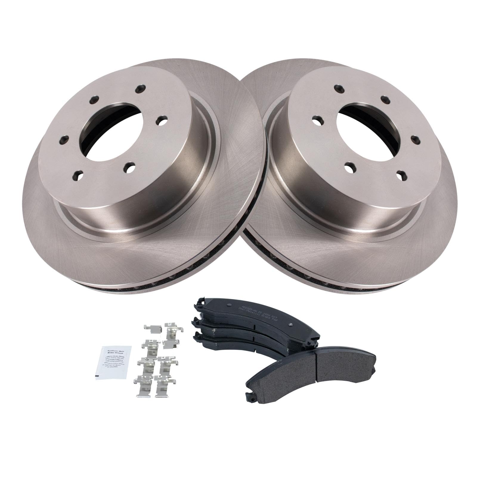 Trq Front Brake Pad & Rotor Kit Brake Pads Brake Rotor Semi-Metallic Compatible With 2016-2019 Nissan Titan Xd