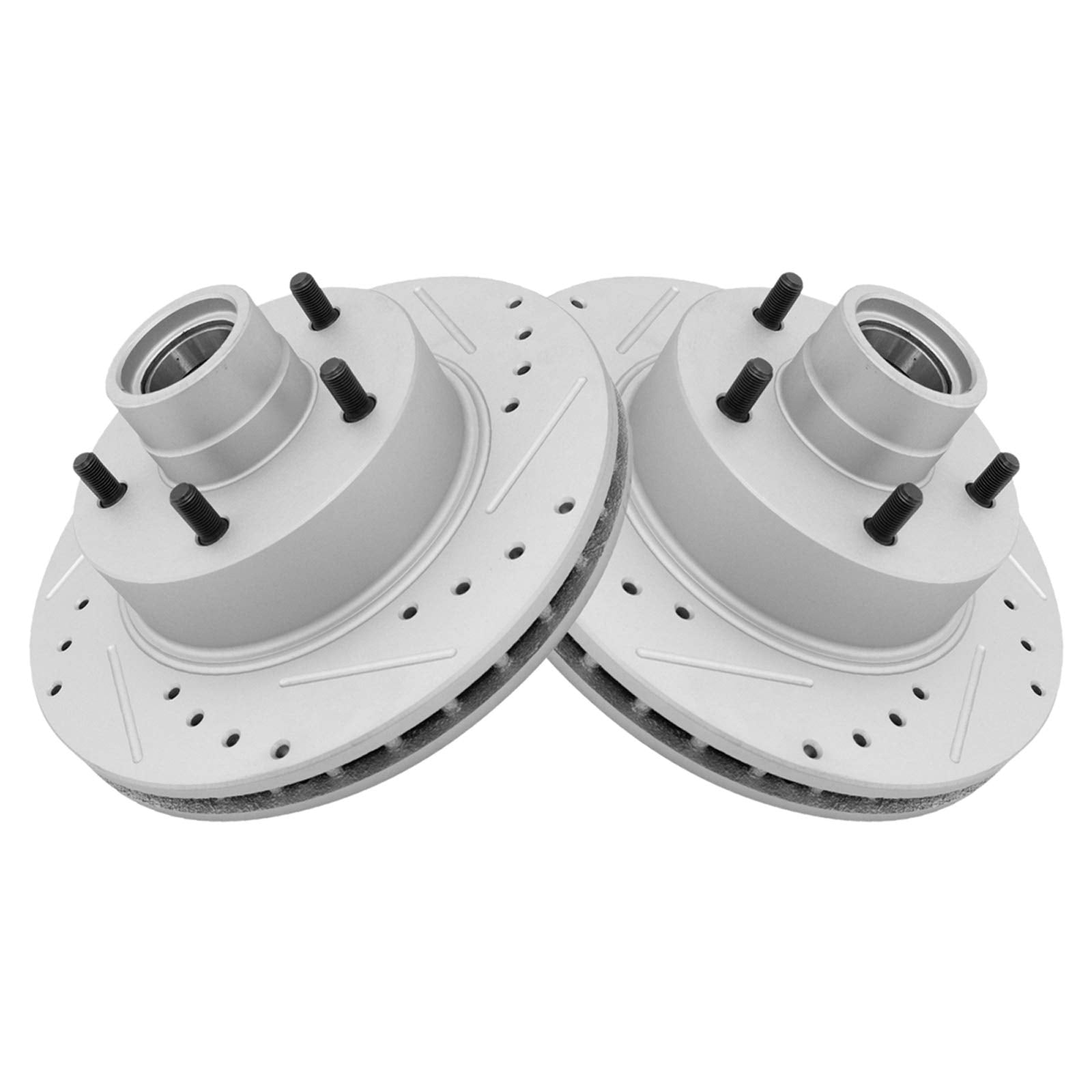 Trq Front Performance Brake Rotor Drilled Slotted Pair Set For Oldsmobile/Buick/Pontiac/Chevy/Gmc/Cadillac