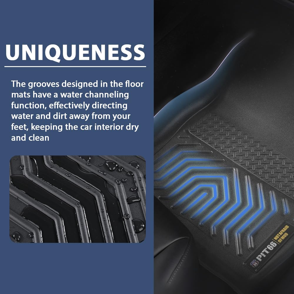 Pit66 Floor Mats Compatible With 2013-2019 Ford Escape Fit 2013-2018 Ford C-Max, (Heavy Duty) Tpe 3-Piece Premium Floor Liners I