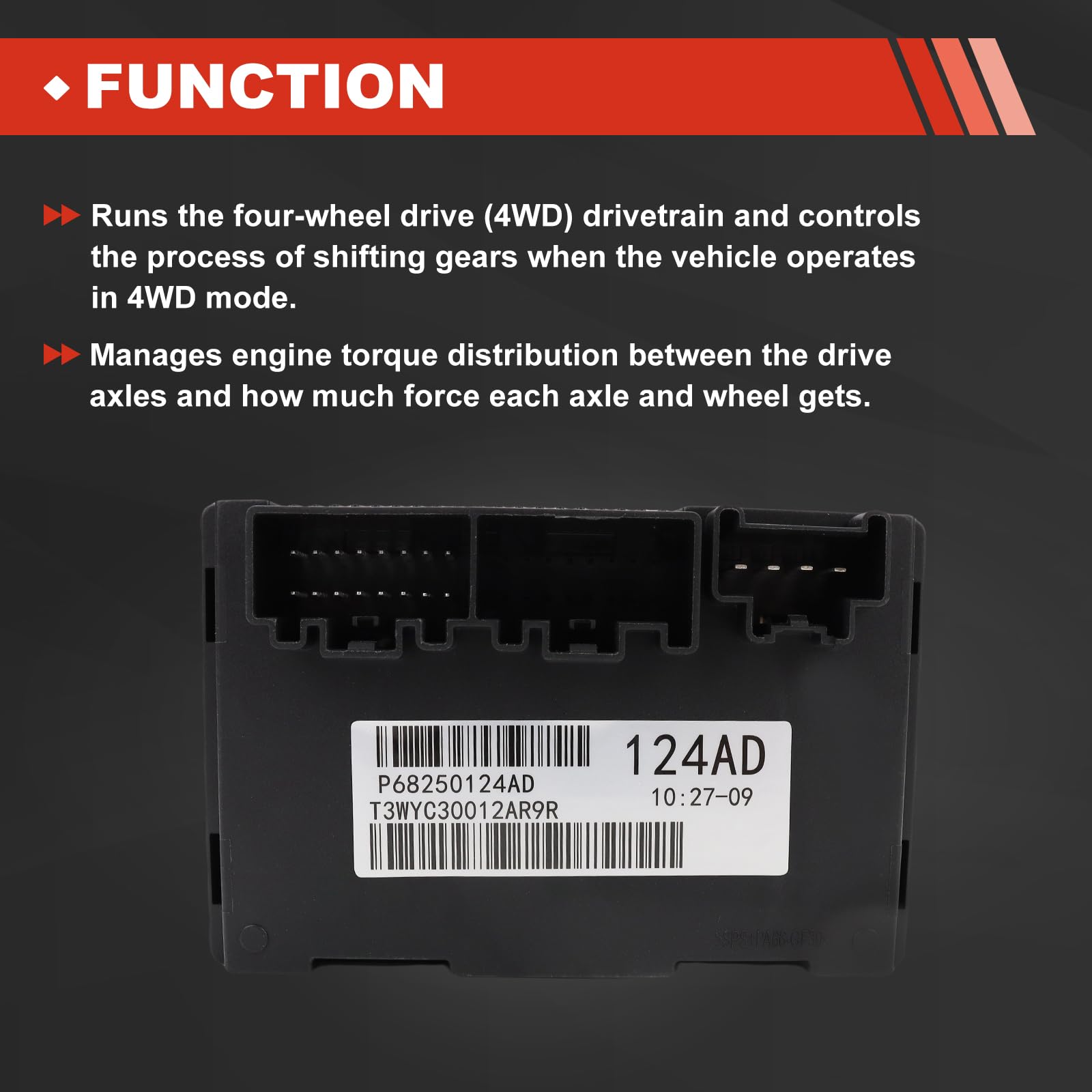COUNCROSS 2-Speed Transfer Case Control Module Compatible with Jeep Grand Cherokee 2016 2017 2018 Transfer Case Module Fit for D