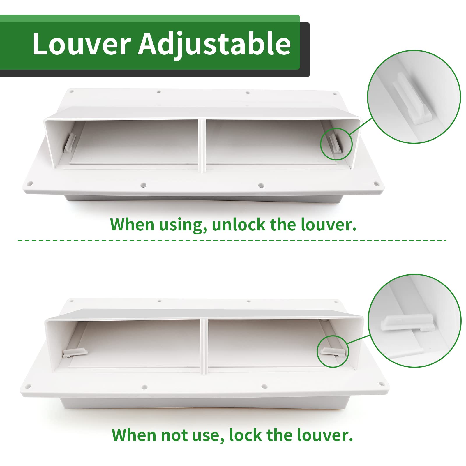 Rvguard Rv Range Hood Exhaust Vent Cover White For Motorhome Trailer (Include 10Pcs Screws)