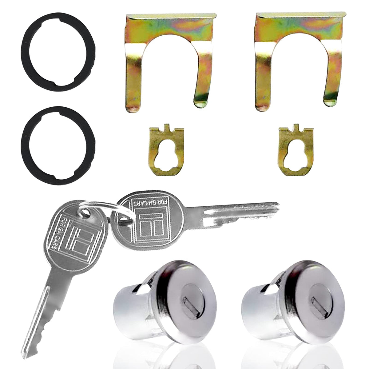 Carkio Chevy LP134 608307 Ignition and Door Lock Key Cylinder Set of 2 with 2 Keys Compatible with Chevy Truck C10 C20 C30 1500 