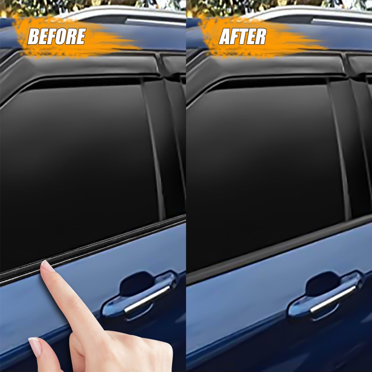 RANSOTO 4PCS Door Window Moulding Trim Front Rear Seal Belt Compatible with Toyota FJ Cruiser 2007-2014 Replaces 68164-35041 681