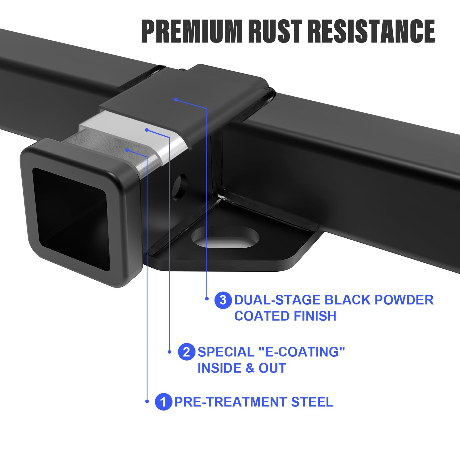 APS Assembly Class 3 Trailer Hitch 2 Inches Receiver Tube Towing Hitch Compatible with 1999-2013 Chevy Silverado GMC Sierra 1500