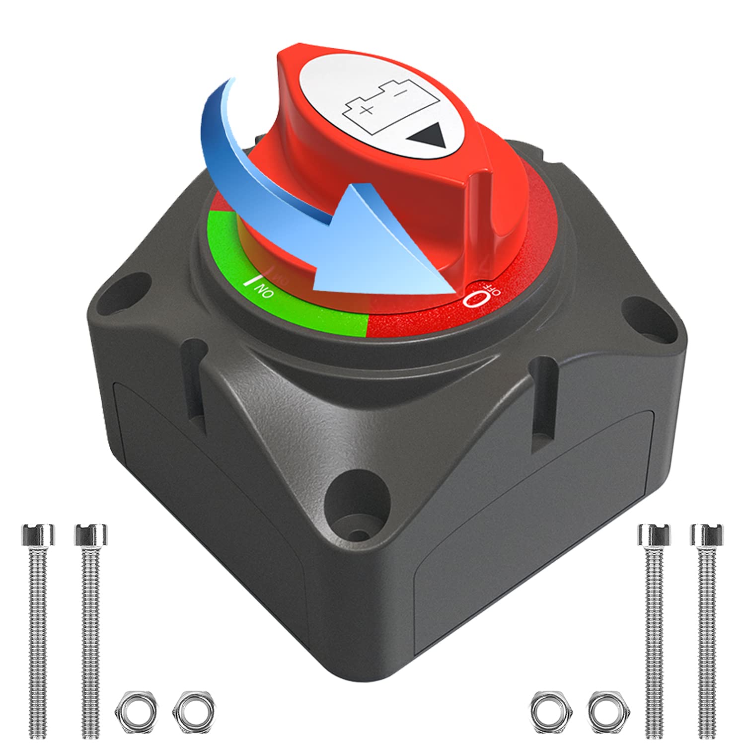 Battery Disconnect Switch 12V Master,12V-48V Battery Shut Off Switch 275Amps High Current For Car Marine Boat Rv Vehicles(On/Off)