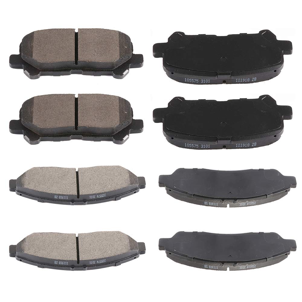 Cciyu D1378 D1585 Ceramic Front Rear Brake Pad Set Fit For 2014-2017 For Acura Mdx,2012-2019 For Honda Pilot,2017-2019 For Honda