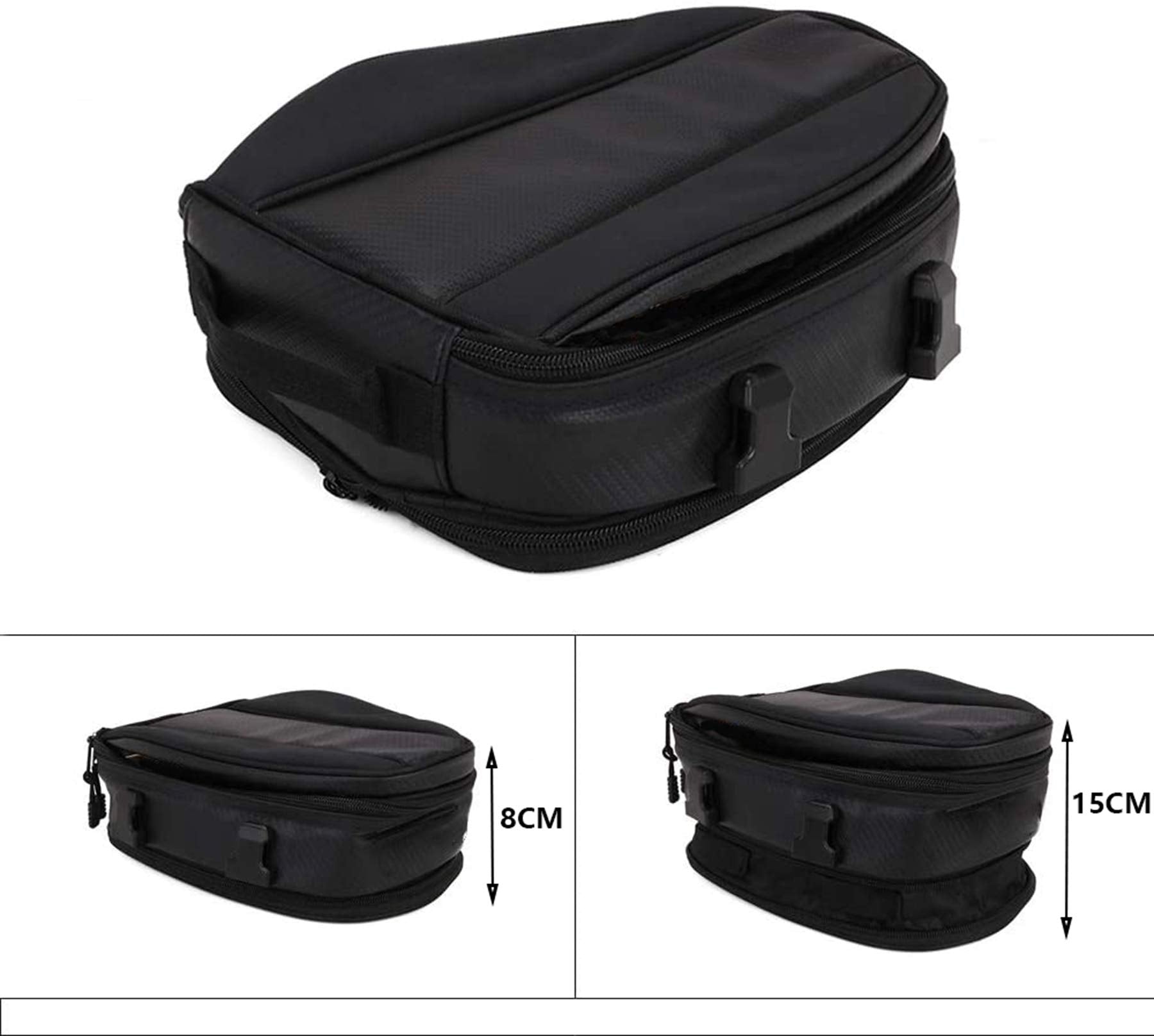 E-Riding Motorcycle Tail Bag, Motorbike Saddlebags, Waterproof Rear Seat Bike Backpack, Multifunctional Luggage Suitcase, Pu Lea