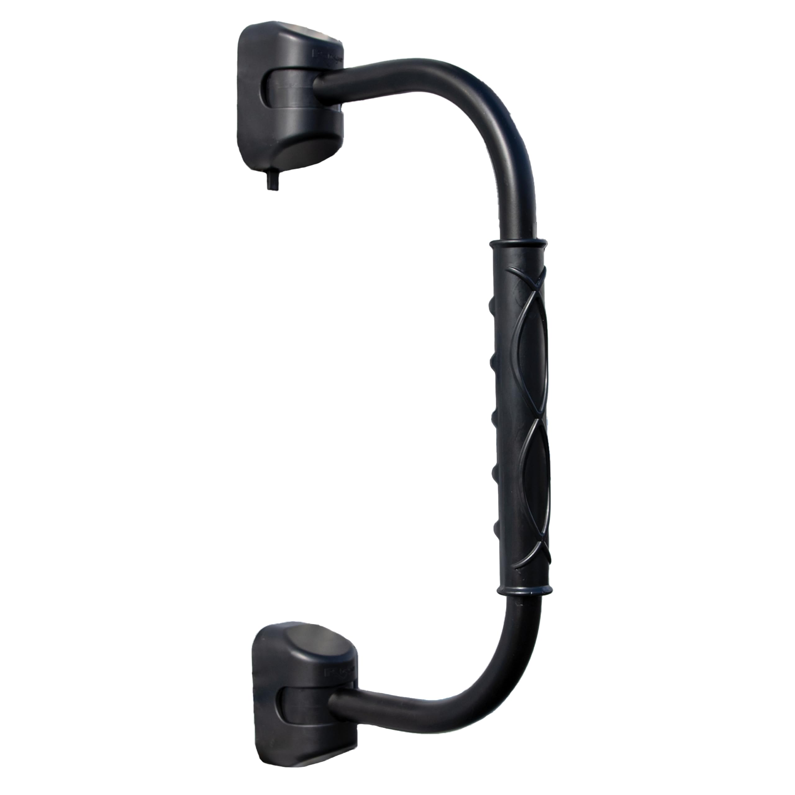 Rv Designer R222 Gripsafe Handrail Assist - Locking Folding Aluminum Grab Handle With Notched Grip - Safe Entry Assist For Rv Door - Easy Installation, 22 Inch, Black