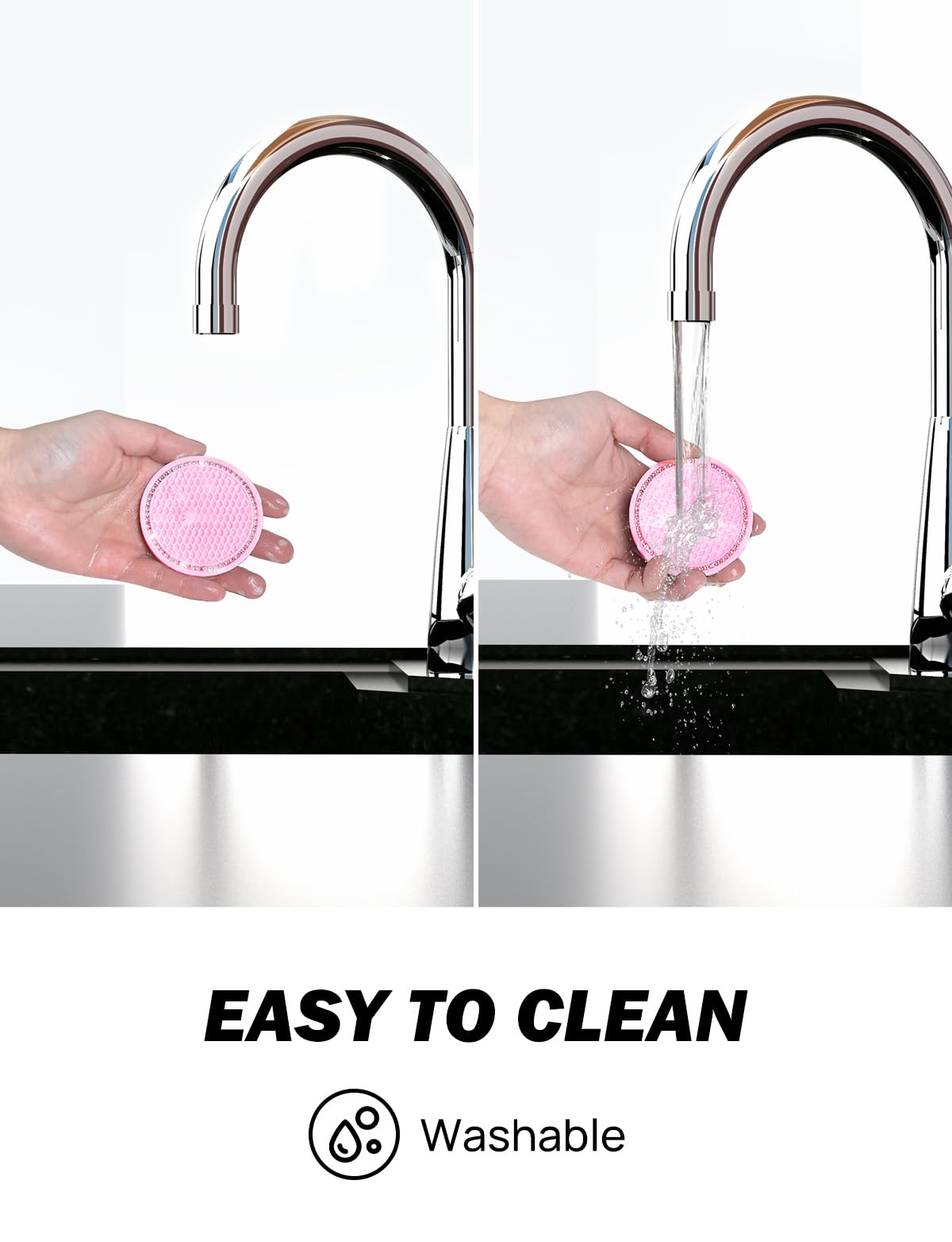 Joytutus Cup Holder Coasters For Car, 2 Pack Universal Anti-Slip Car Coasters With Crystal Rhinestone, 2.75 Inch Pvc Cup Holder