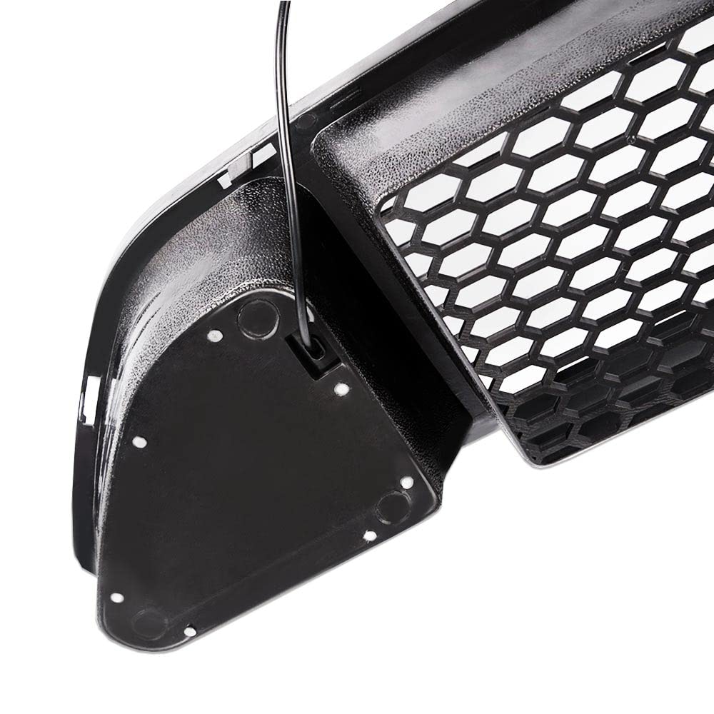 Pit66 Front Hood Upper Grille With White Drl Led Light, Compatible With 2015-2017 Ford Mustang