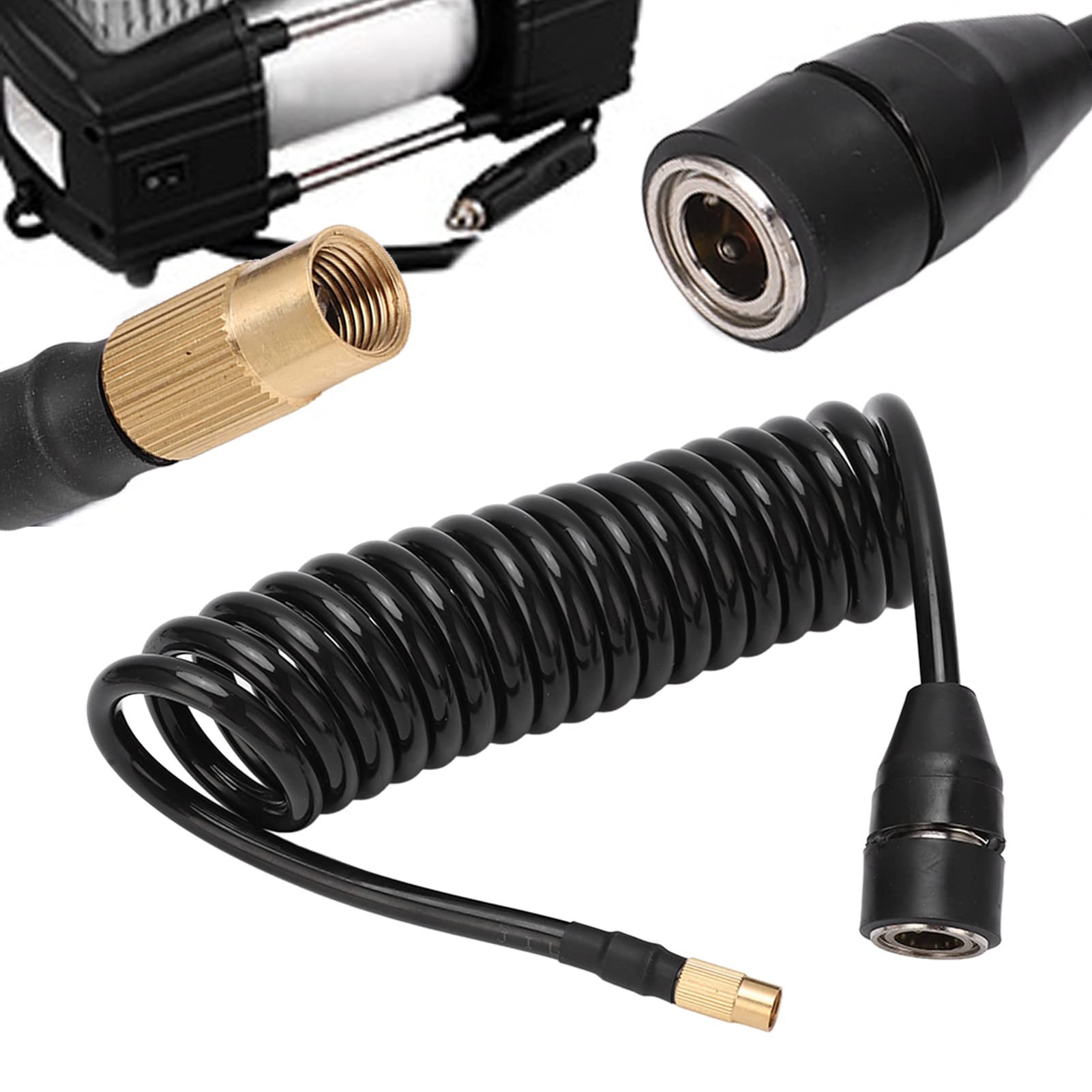 Tire Inflator Extension Tube, Car Air Pump Hose 9.84Ft Ps20 Female Plug Inflator Extension Tube For Cars, Motorcycles And Bicycl