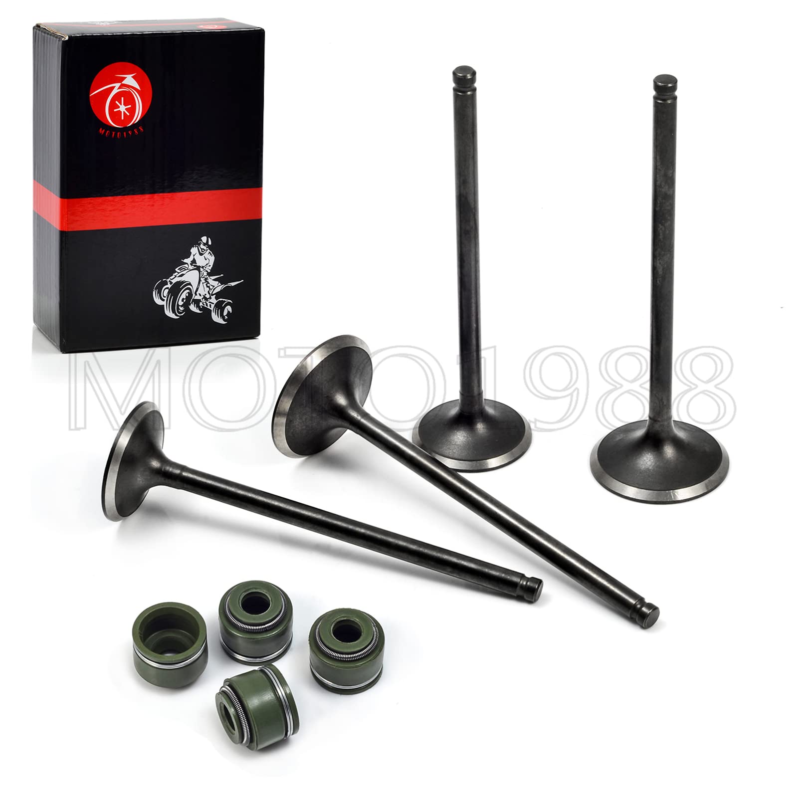 MOTO1988 Cylinder Head Intake Valve Exhaust Valve Kit for Honda Sportrax 400 TRX400EX 1999-2008 TRX400X 2009-2014 Dirt Bike XR40