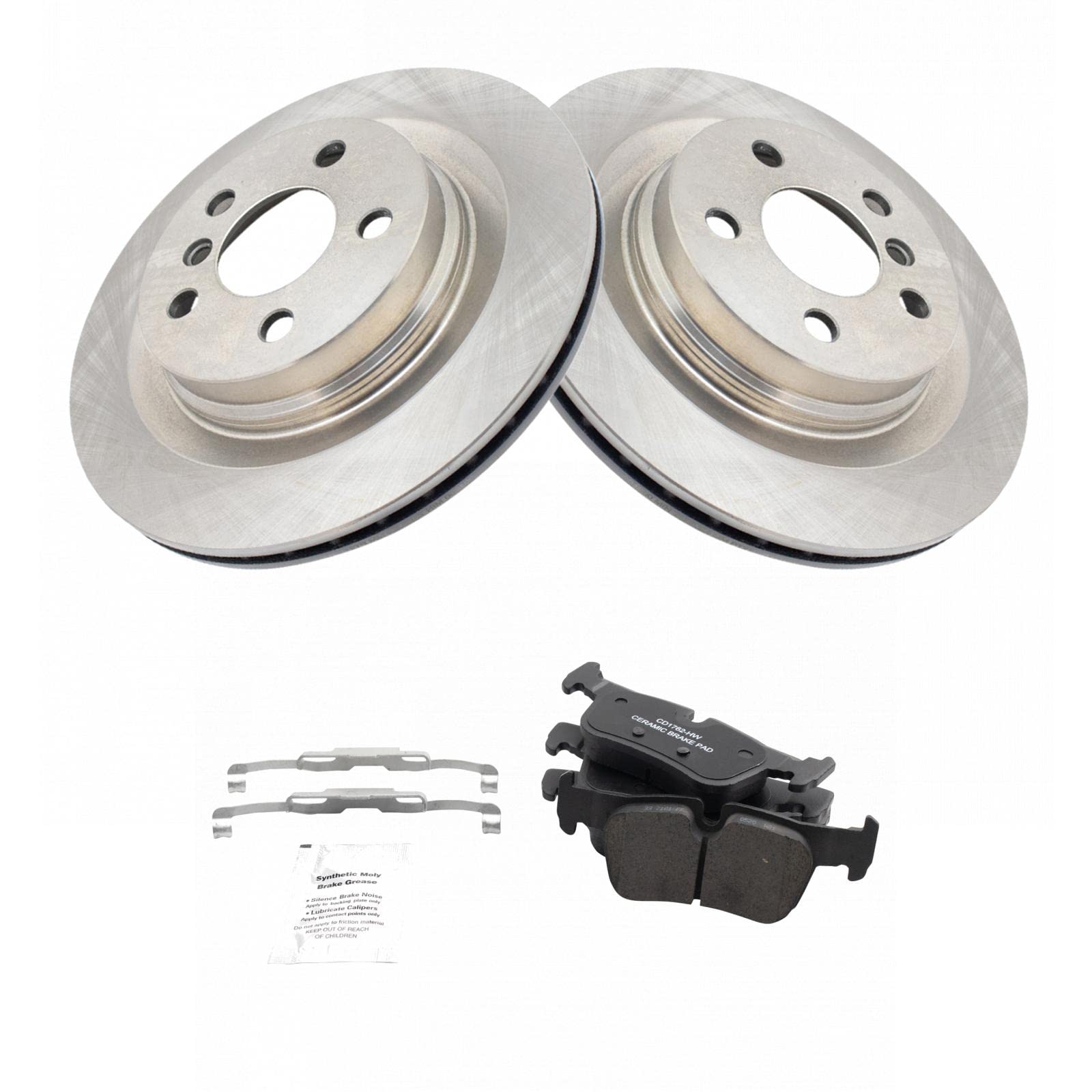 Trq Rear Brake Pad & Rotor Kit Brake Pads Brake Rotor Ceramic Compatible With 2016-2019 Bmw X1 2018-2020 X2 2017-2019 Mini Coope