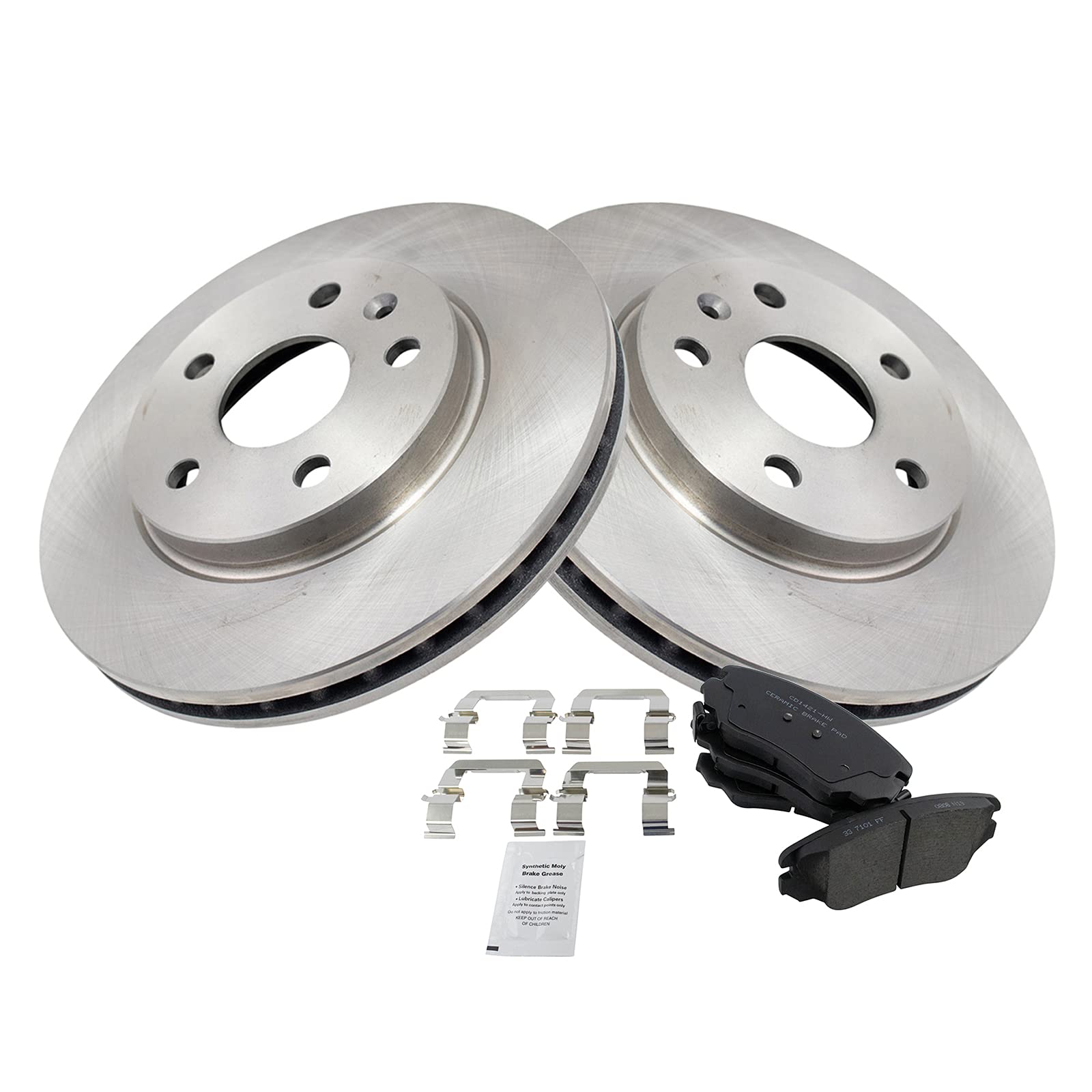 Trq Front Brake Pad & Rotor Kit Brake Pads Brake Rotor Ceramic Compatible With 2012-2016 Buick Lacrosse 2011-2017 Regal 2013-201