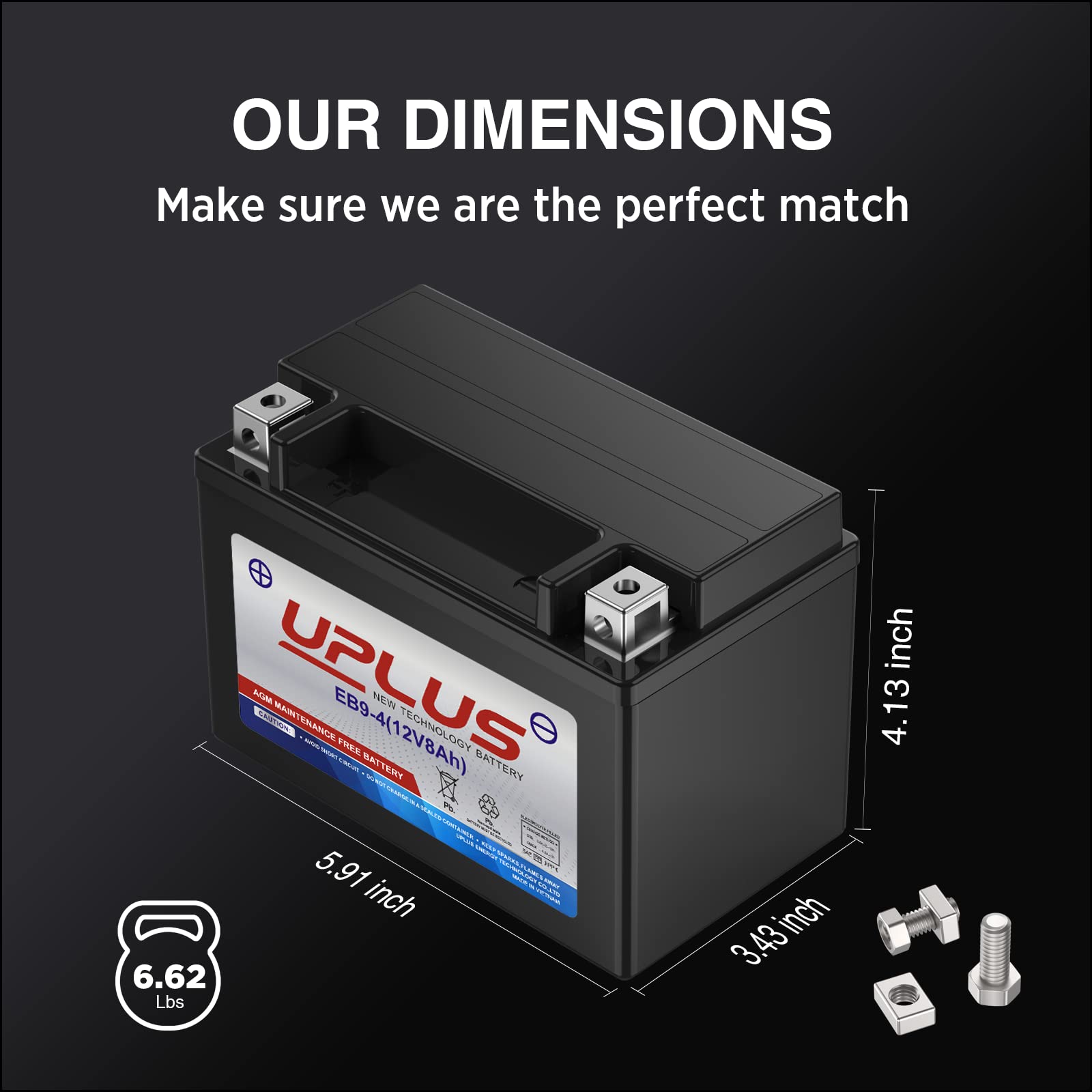 Motorcycle Battery Ytx9-Bs, Uplus Eb9-4 Atv Scooter Battery Maintenance Free - Sealed Agm Powersport Batteries